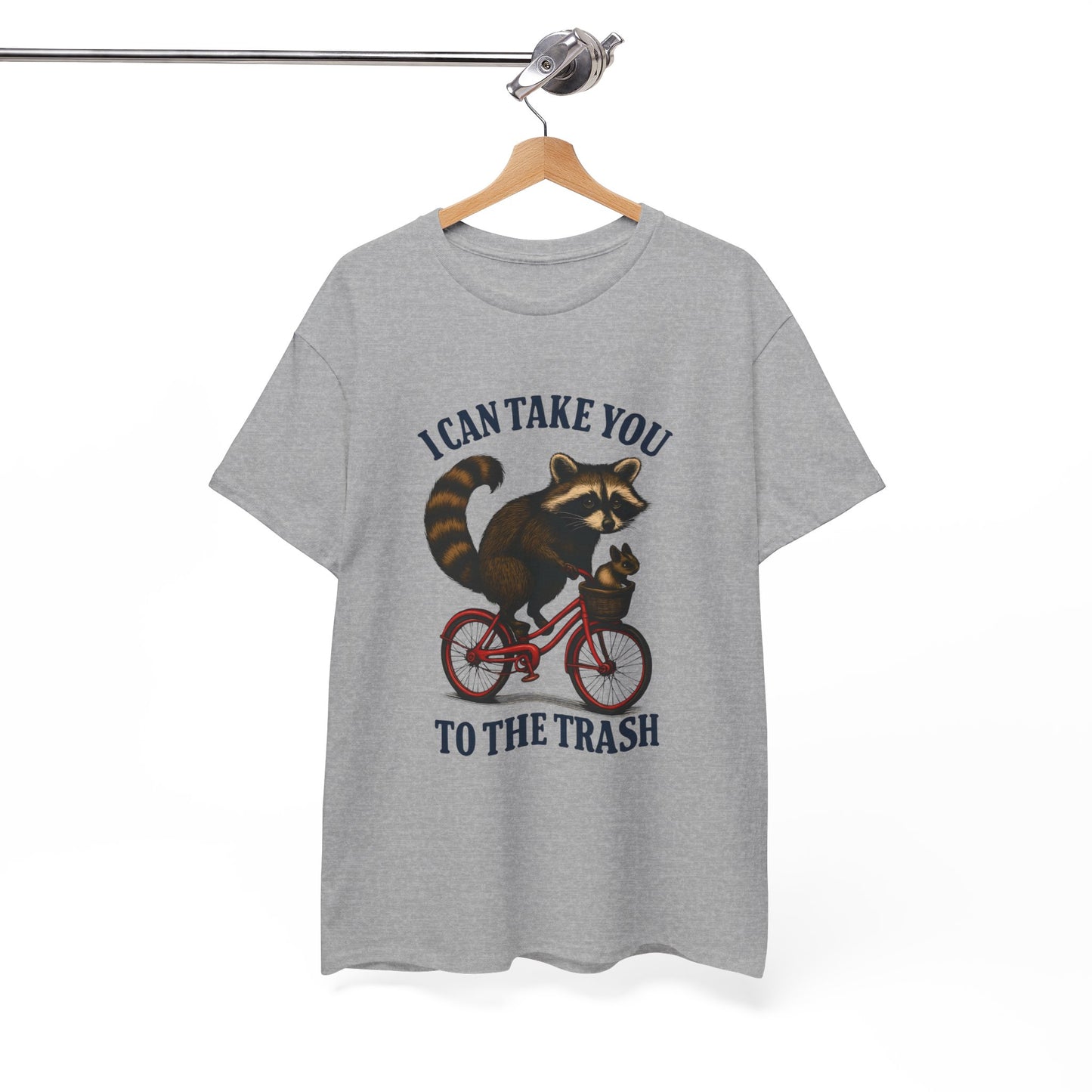 Cotton Tee Vintage Raccoon Bicycle Graphic Shirt