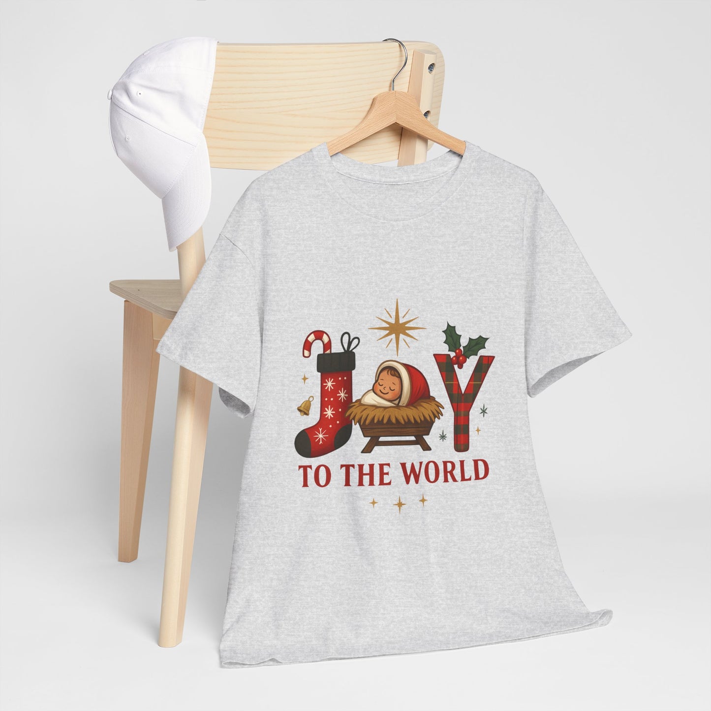 Christmas Joy Unisex Tee with Baby Jesus Illustration