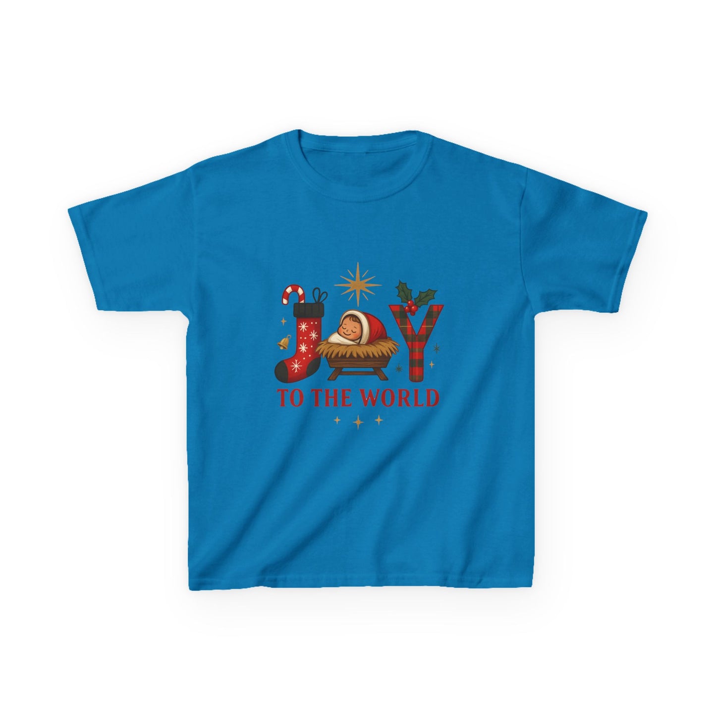 Joy to the World Dino Christmas Kids Tee
