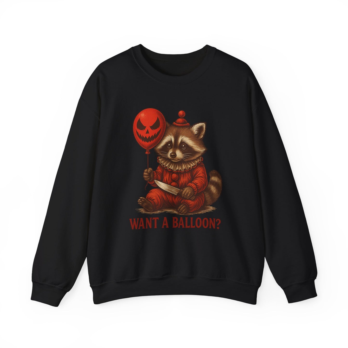 Creepy Clown Raccoon Halloween Sweatshirt