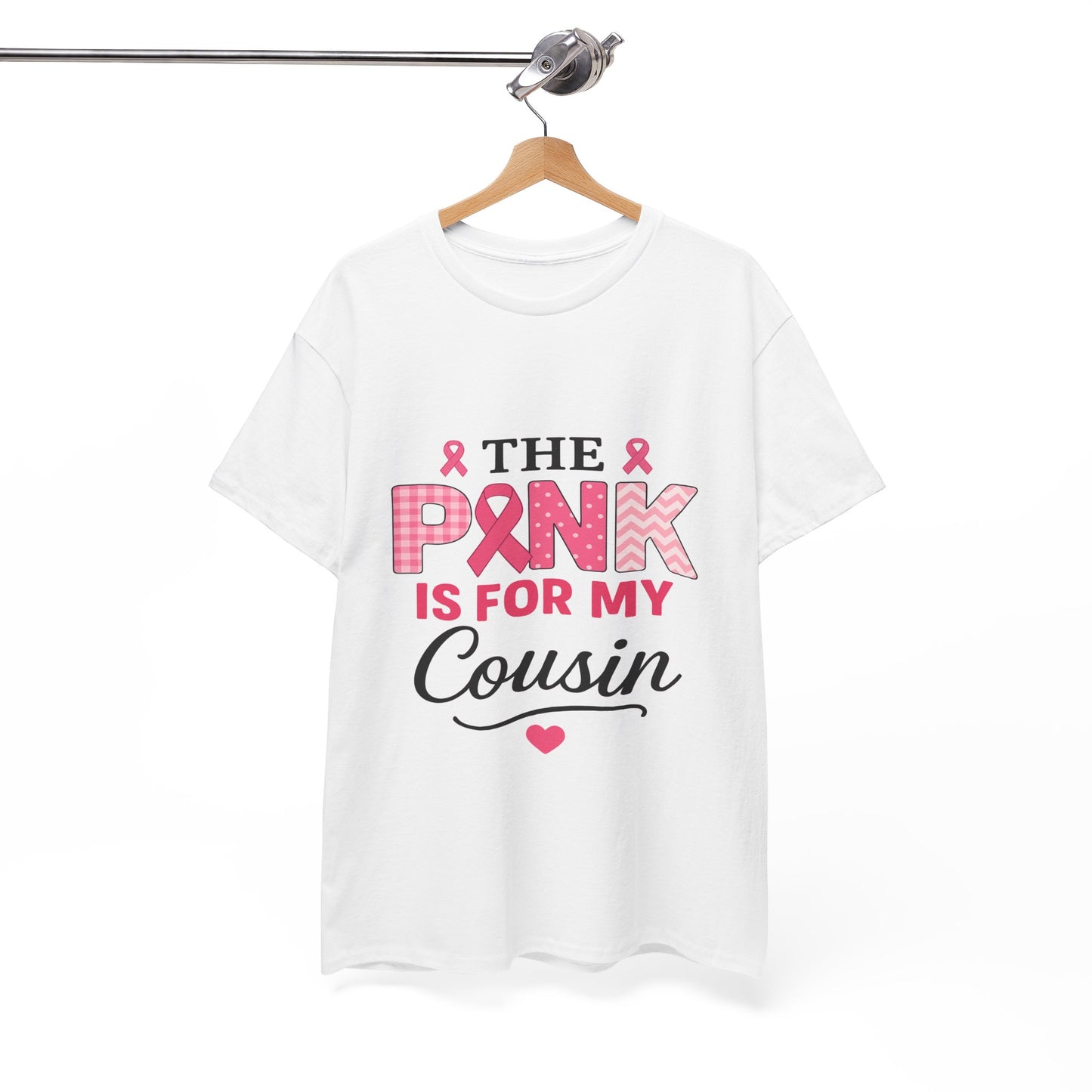 Pink Ribbon Cousin Support Tee - Breast Cancer Awareness