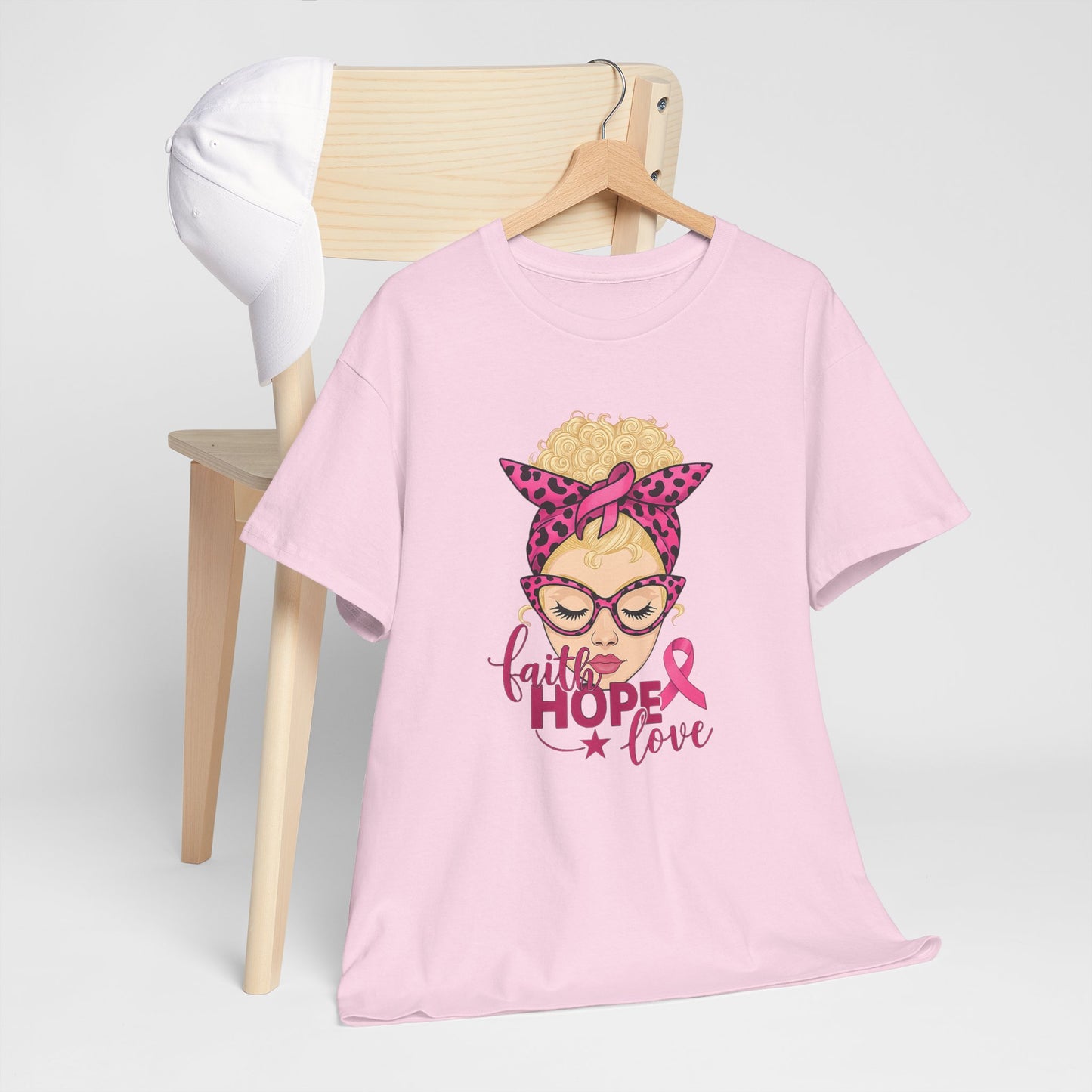 Hope Love Pink Ribbon Tee - Breast Cancer Awareness