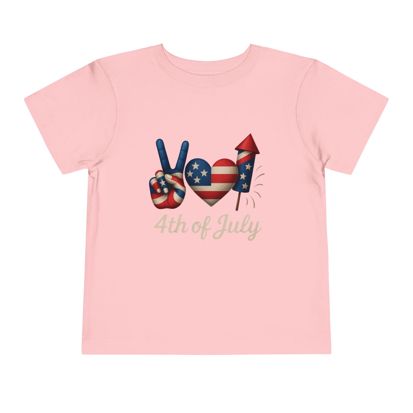 4th of July Peace & Heart Tee: Patriotic Toddler Shirt