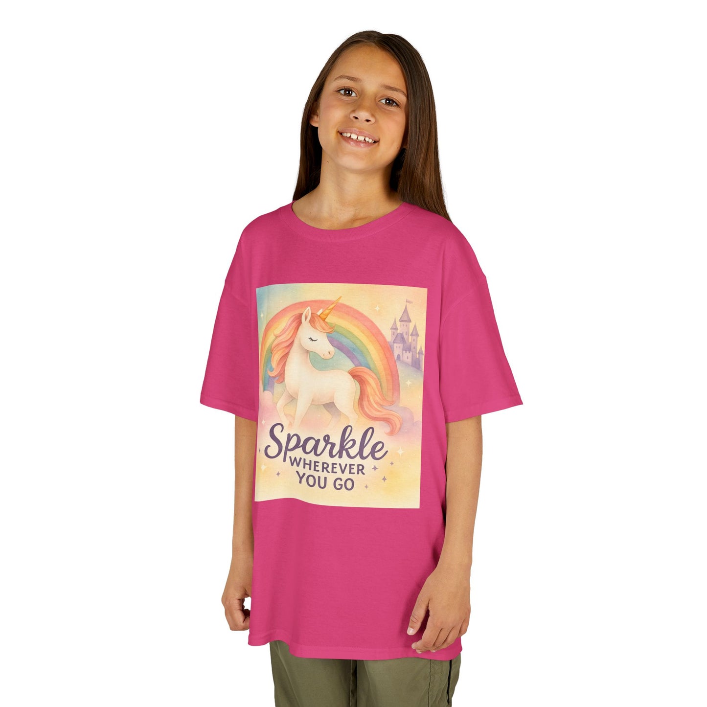 Kids Tee sprinkle where ever you go unicorn in the clouds