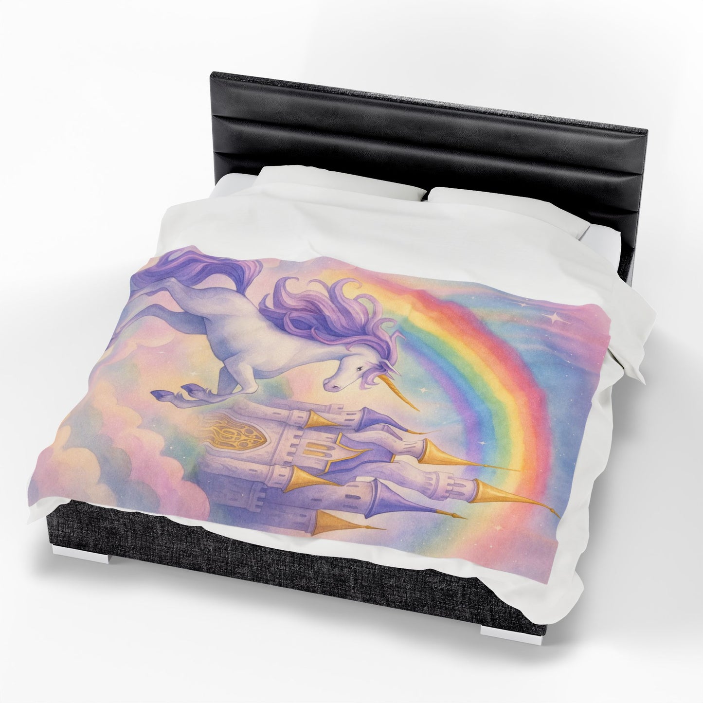 Unicorn Fantasy Plush Blanket, Cozy Kids Blanket, Dreamy Nursery Decor, Magical Gift for Birthdays, Rainbow Blanket for Girls