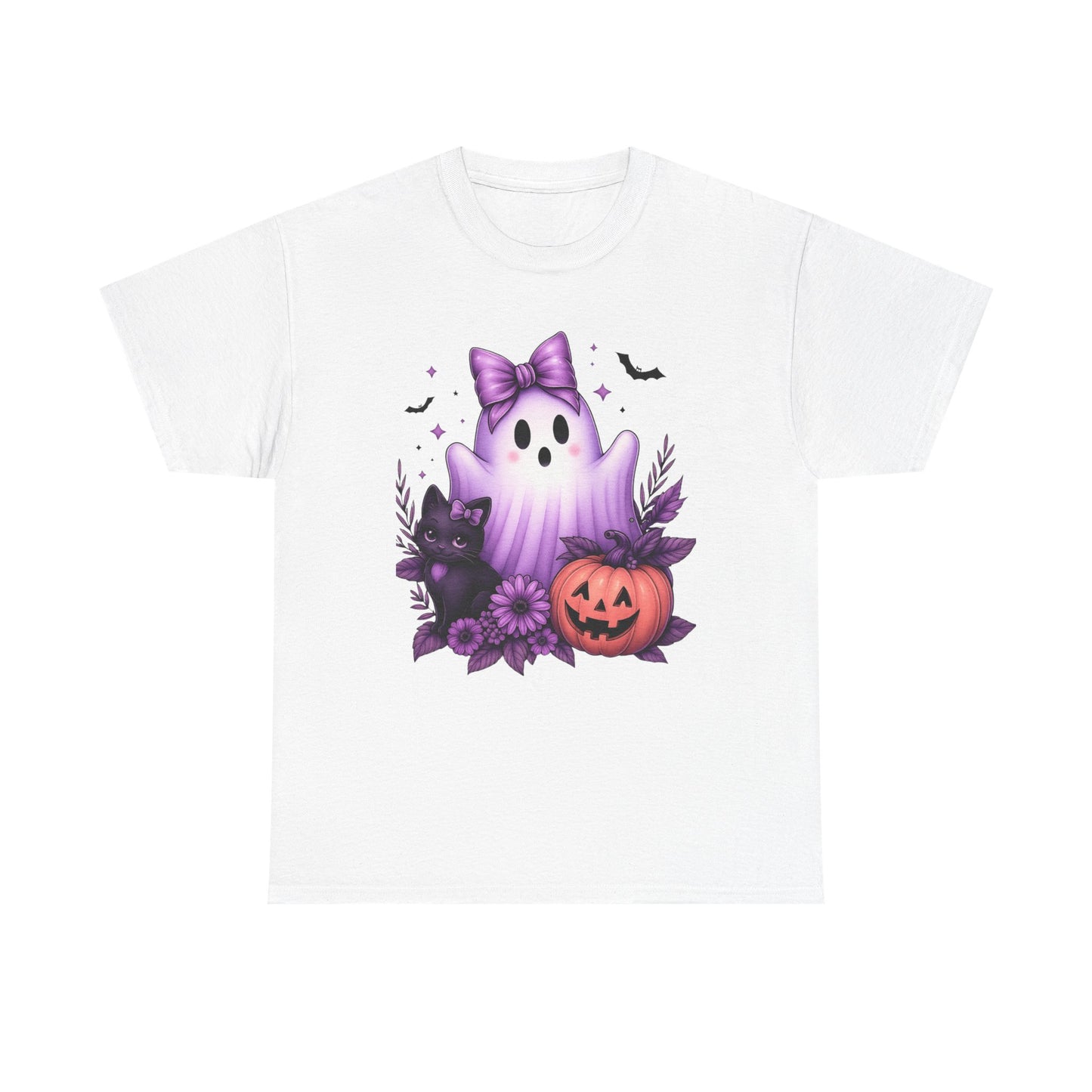 Pastel Halloween Ghost Cat Tee