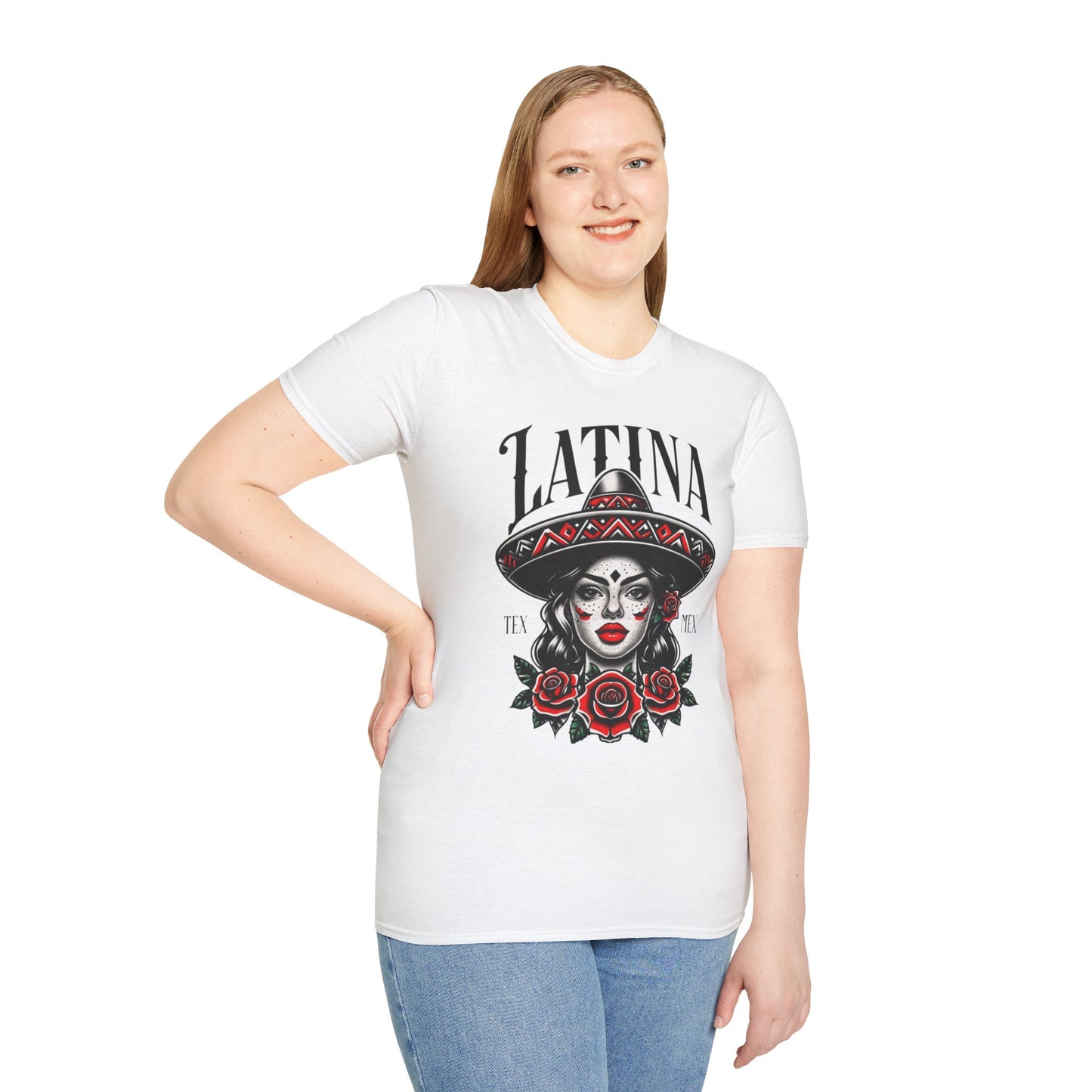 Latina Floral Graphic T-Shirt, Casual Wear, Cultural Pride Tee, Fashion for Latinas, Gifts for Her, Summer Style