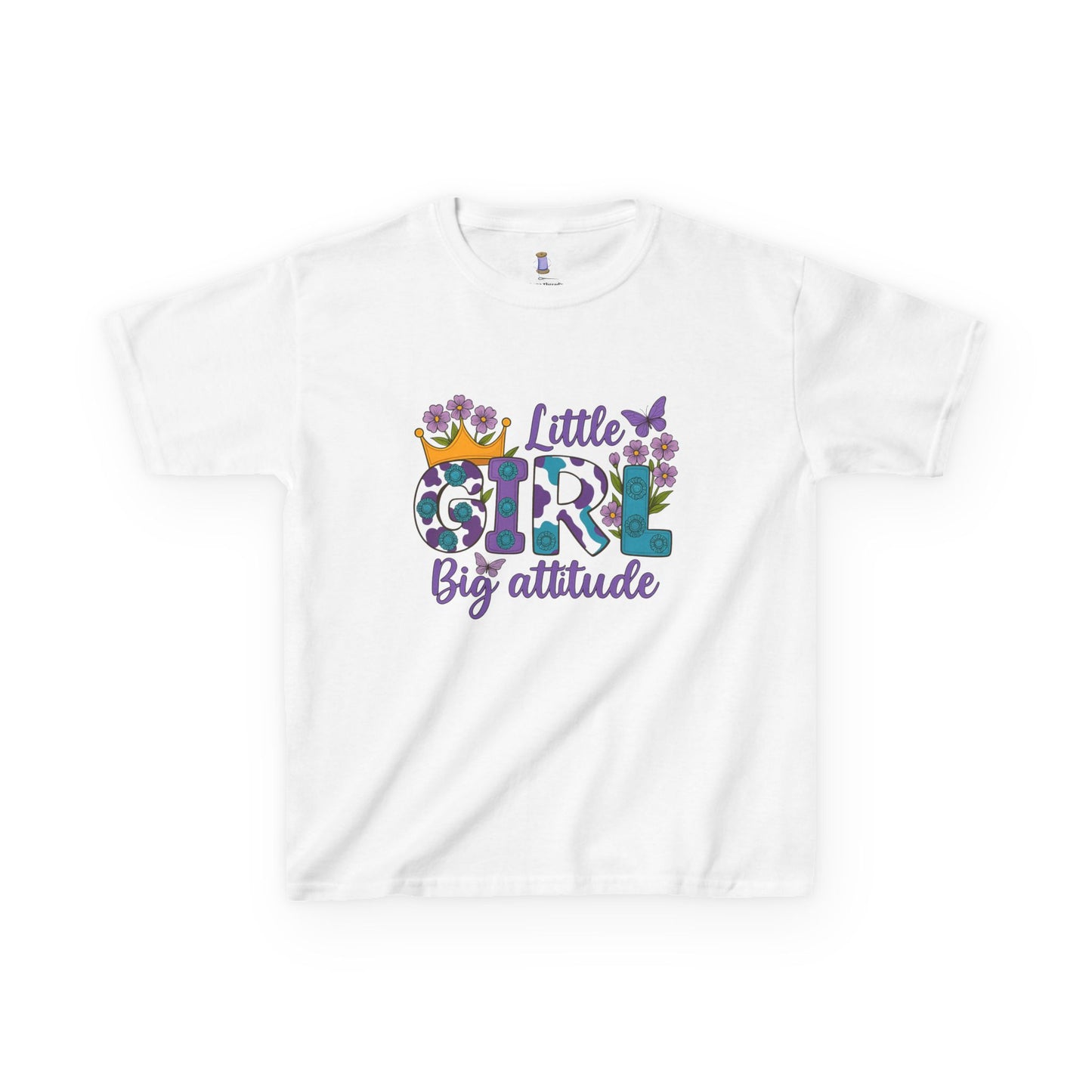 Whimsical Kids Tee for Big Attitude, Fun T-Shirt for Girls, Playful Cotton Shirt, Gift for Birthdays or Celebrations