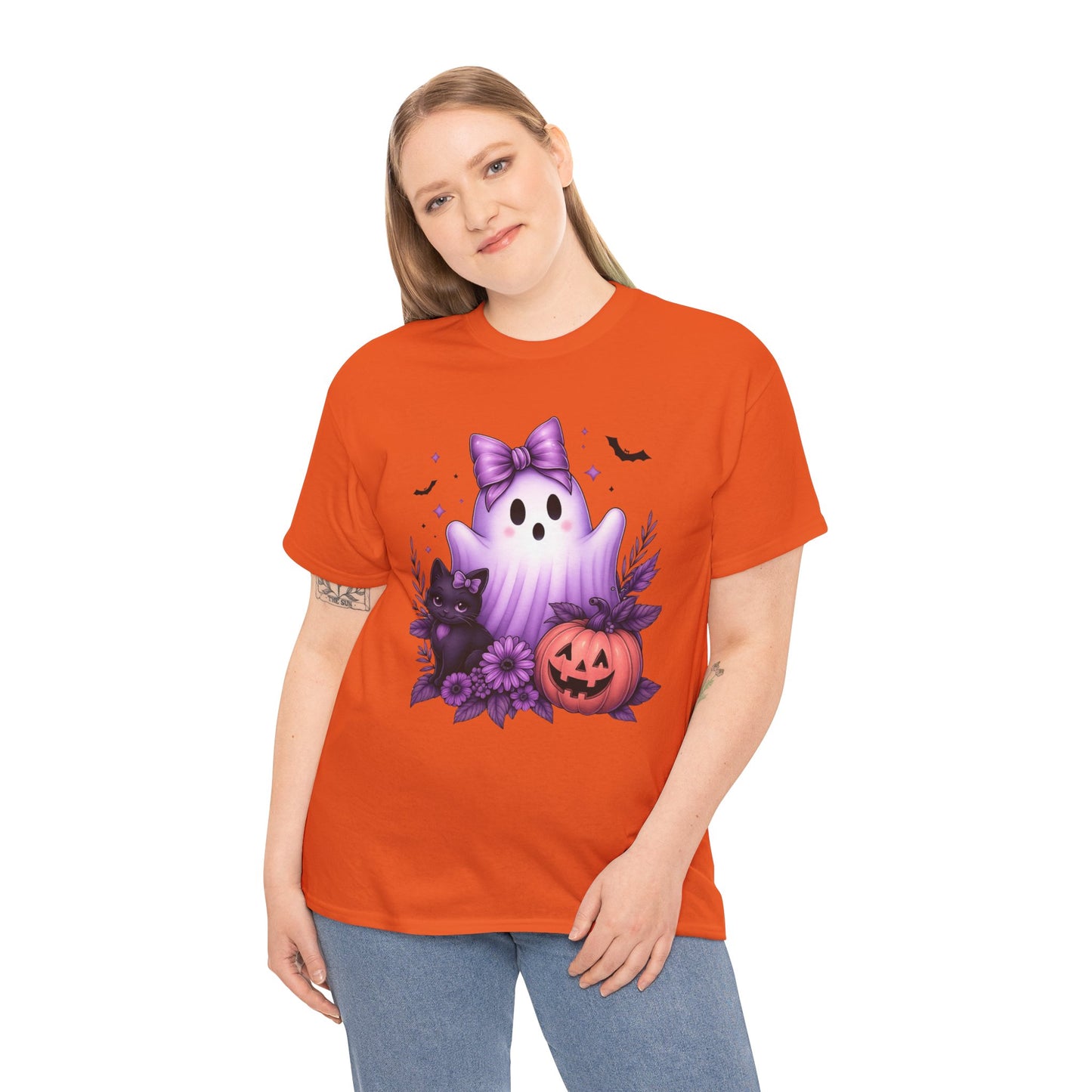 Pastel Halloween Ghost Cat Tee