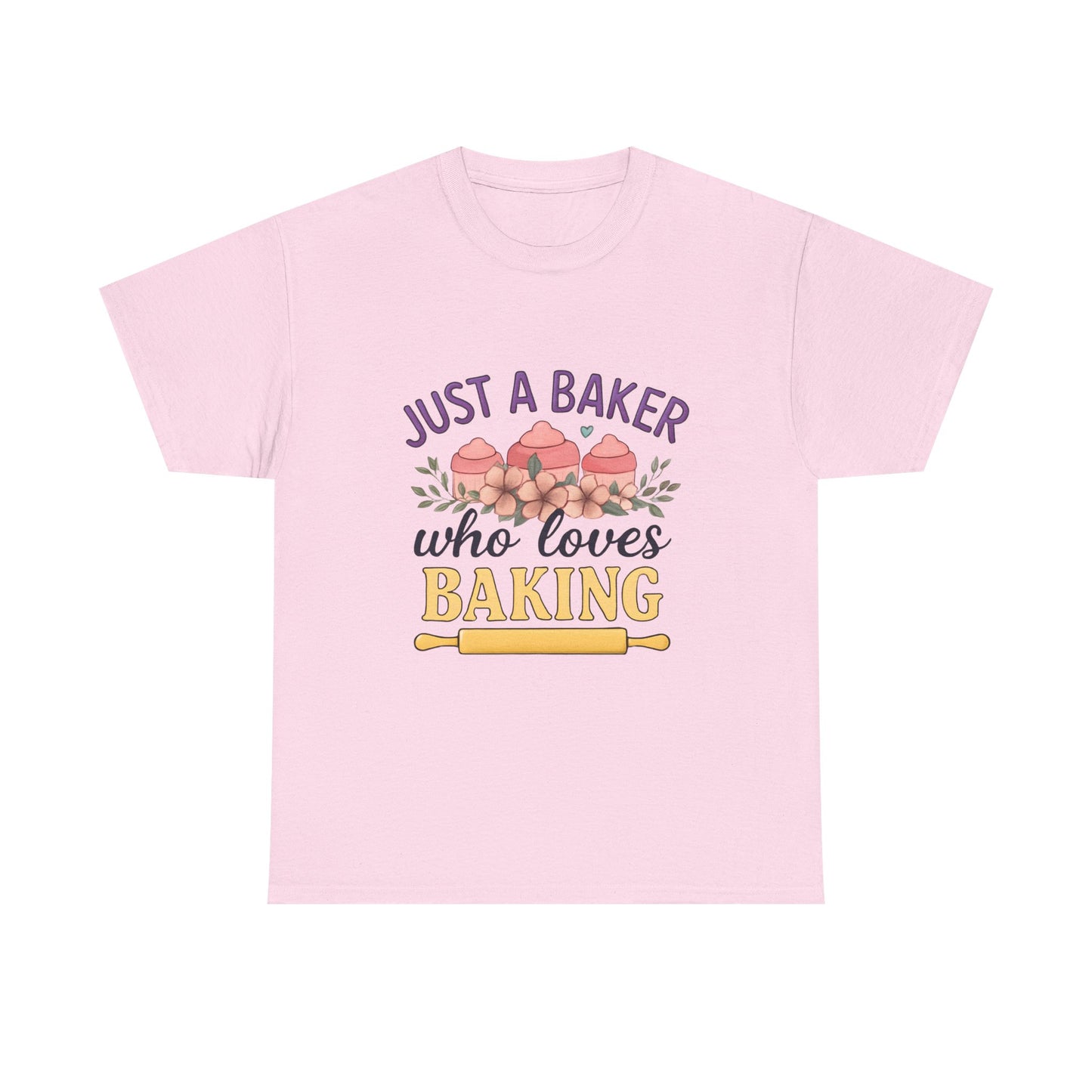 Baking Lover Tee with Cupcake and Rolling Pin Design