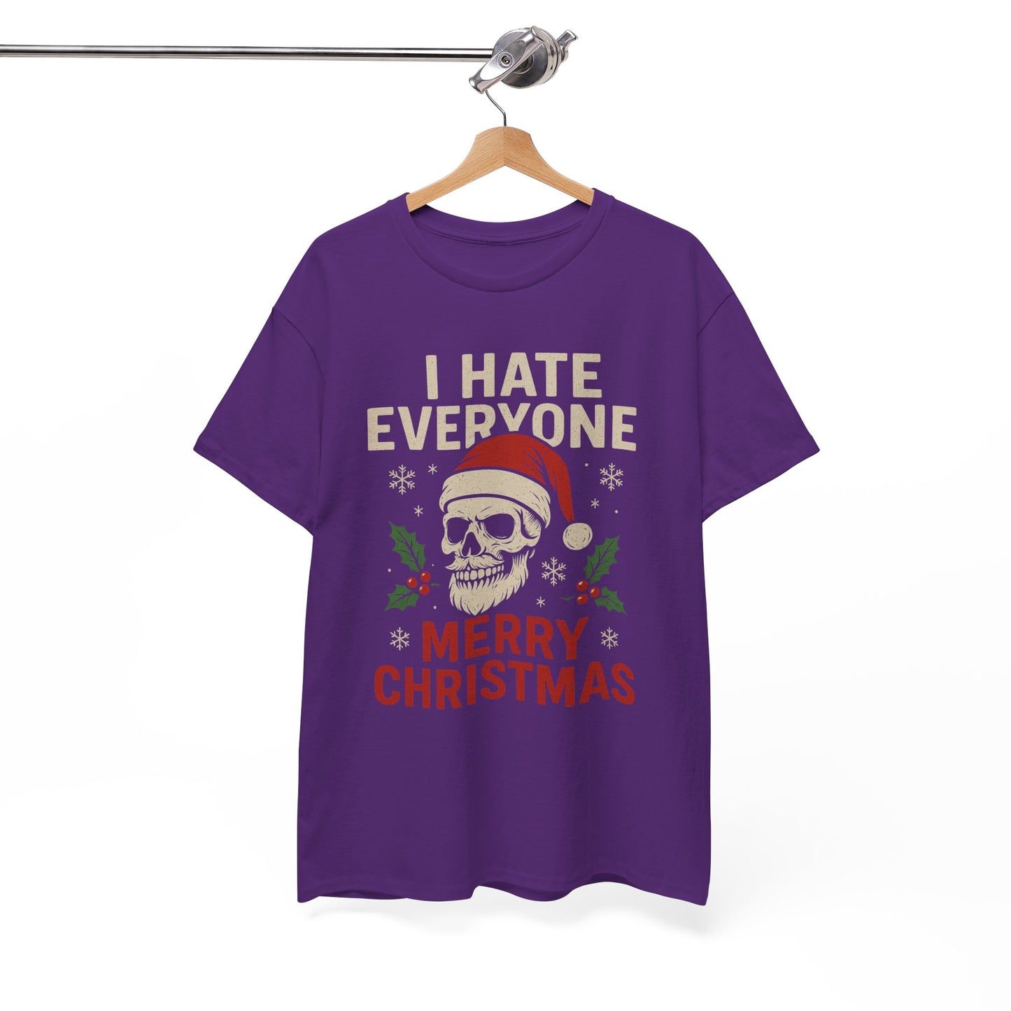 I Hate Everyone Merry Christmas Skull Tee