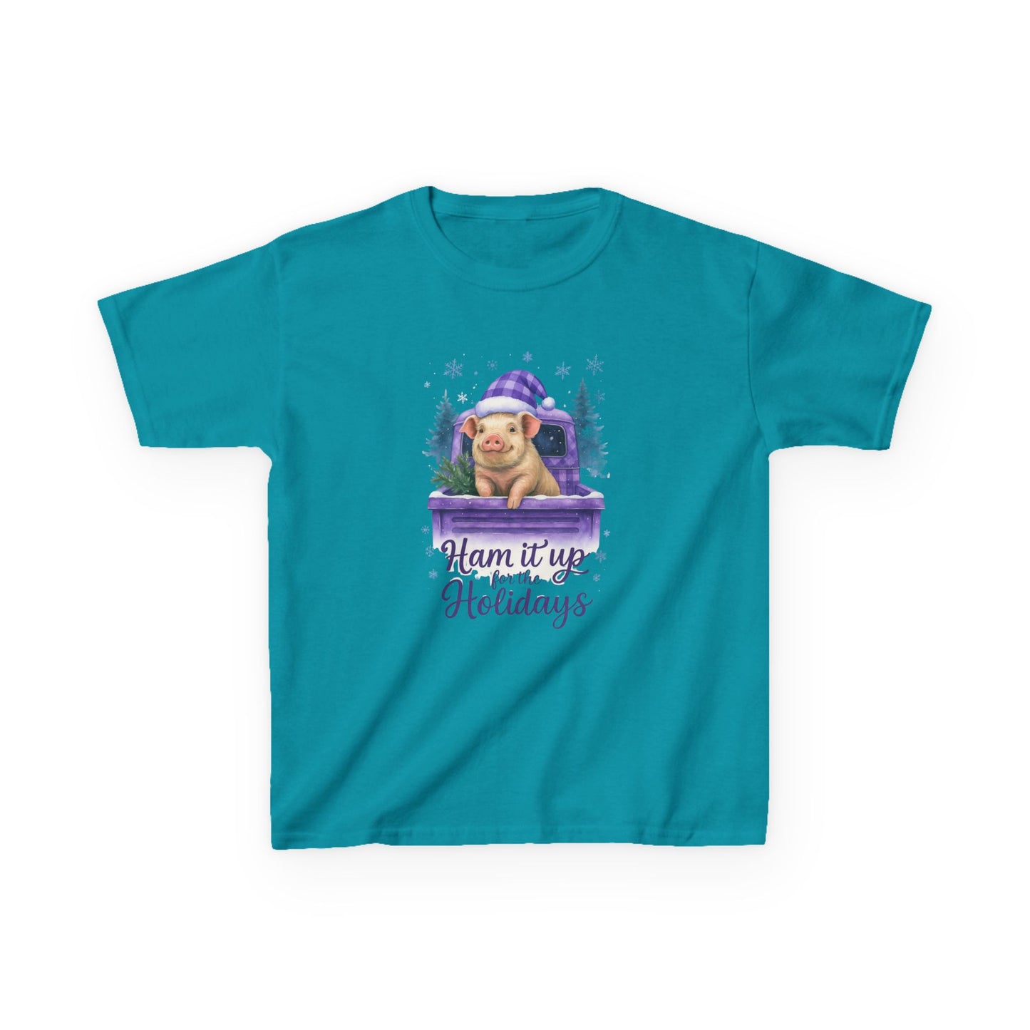 Ham it Up for the Holidays Pig Truck Kids Tee