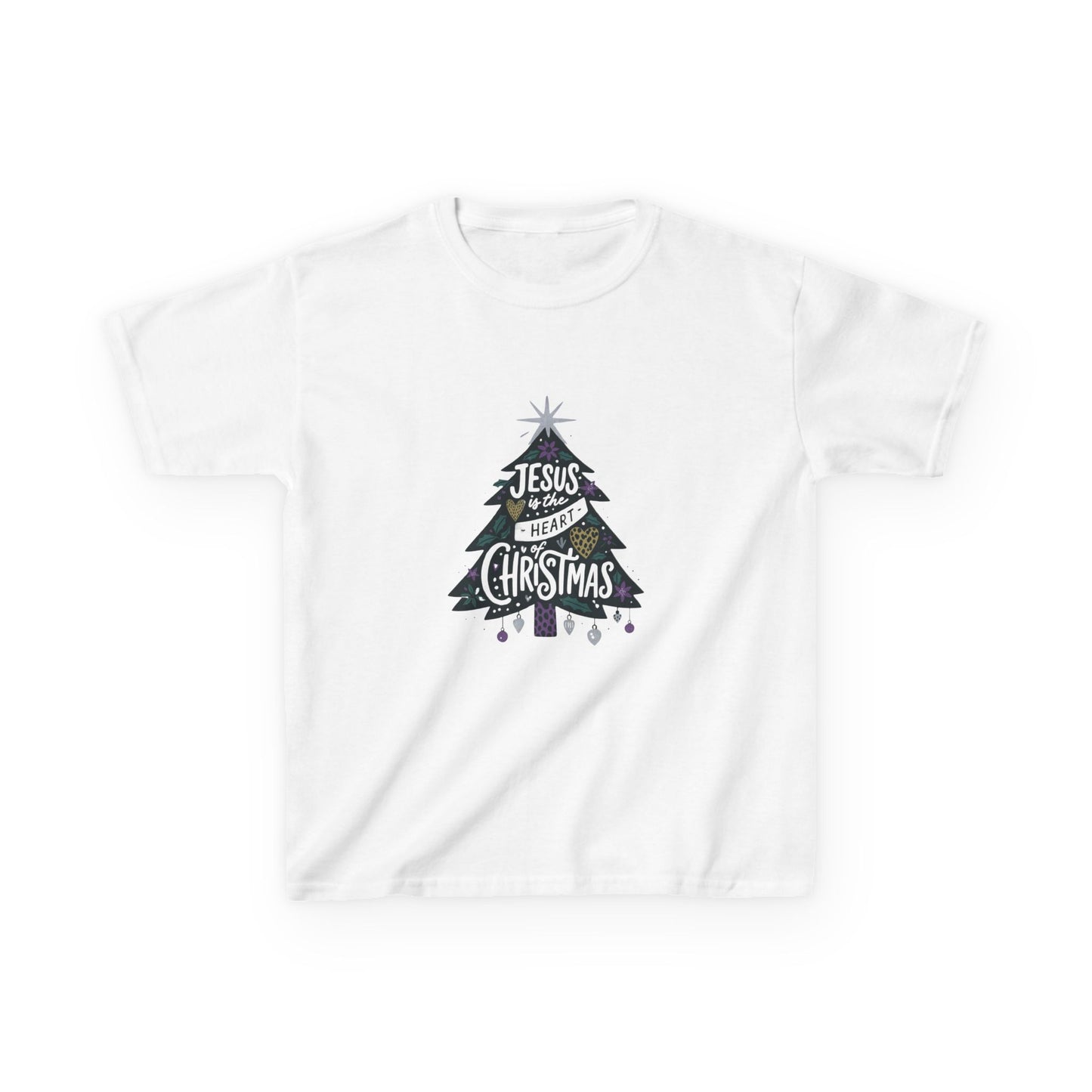 Jesus is the Heart of Christmas Tee - Dinosaur Kids Shirt