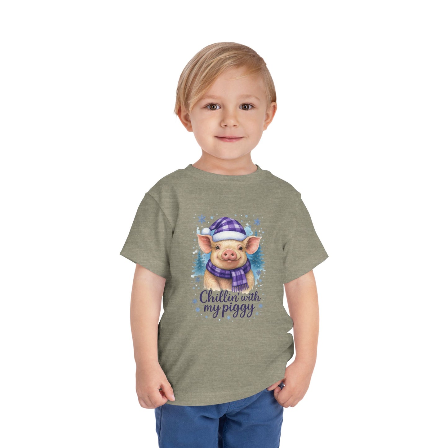 Chillin' Piggy Toddler Christmas Tee