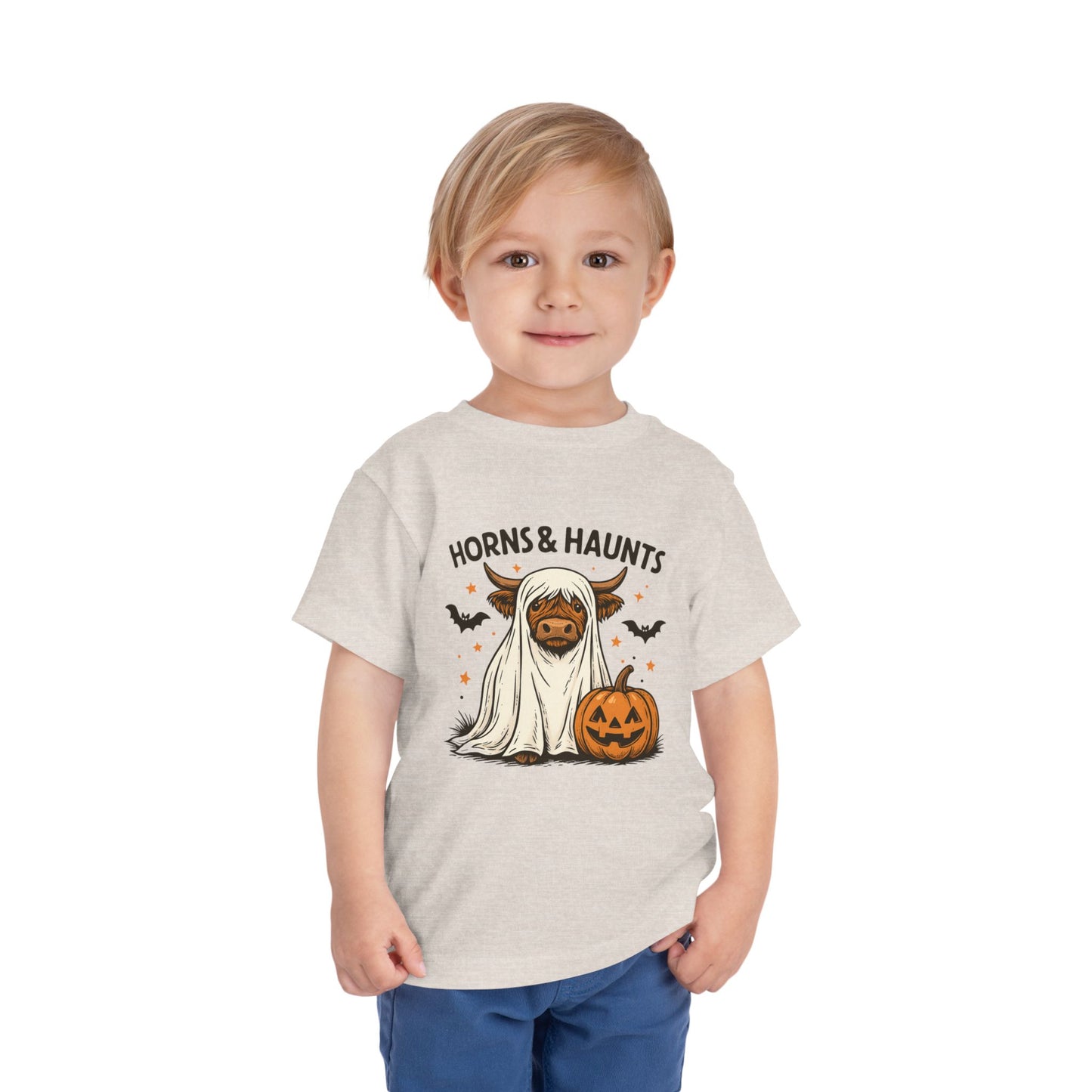 Horns & Haunts Highland Cow Toddler Halloween Tee