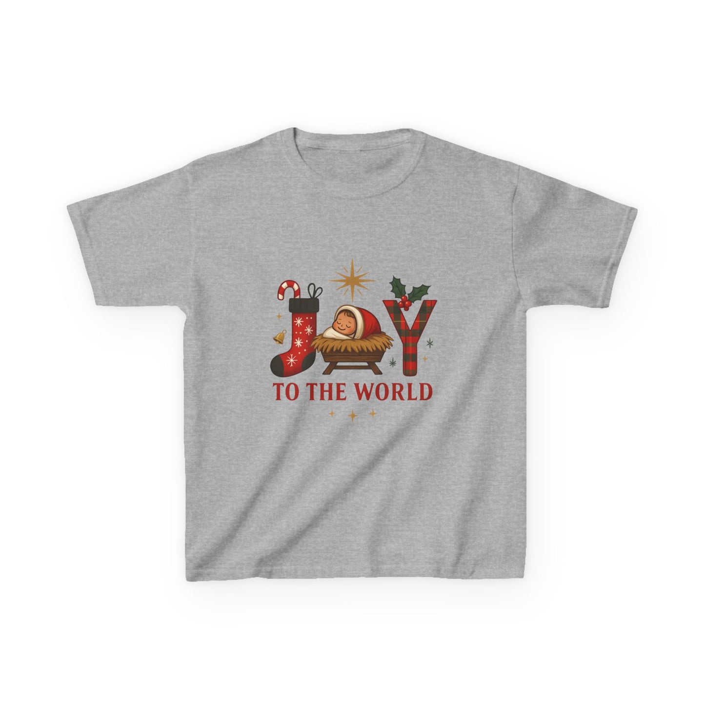 Joy to the World Dino Christmas Kids Tee