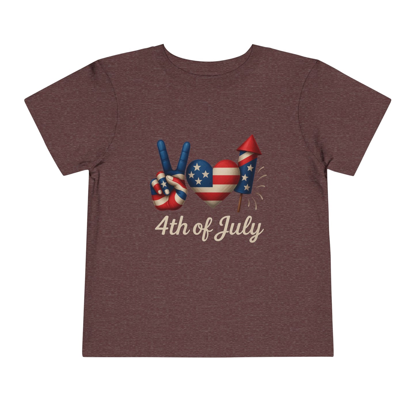4th of July Peace & Heart Tee: Patriotic Toddler Shirt