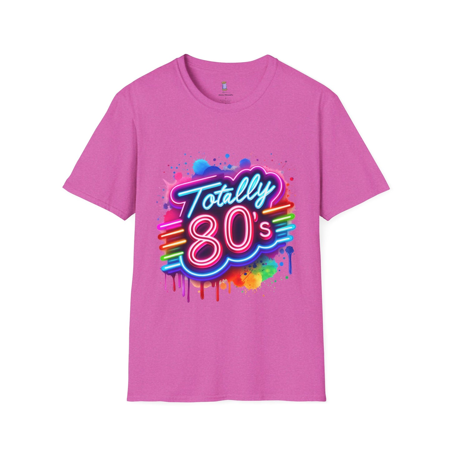 Totally 80s Unisex Softstyle T-Shirt – Retro Vintage Tee, Nostalgic Gift, Party Shirt, Perfect for 80s Theme Events, Festival Wear
