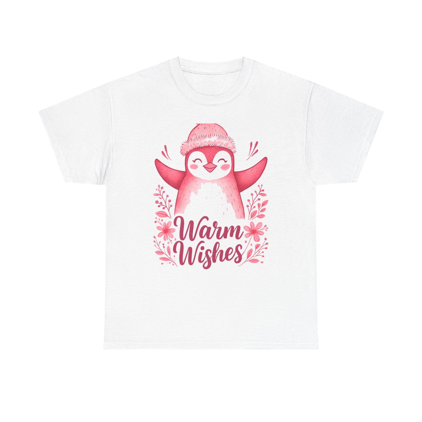 Warm Wishes Pink Penguin Tee - Holiday Tee