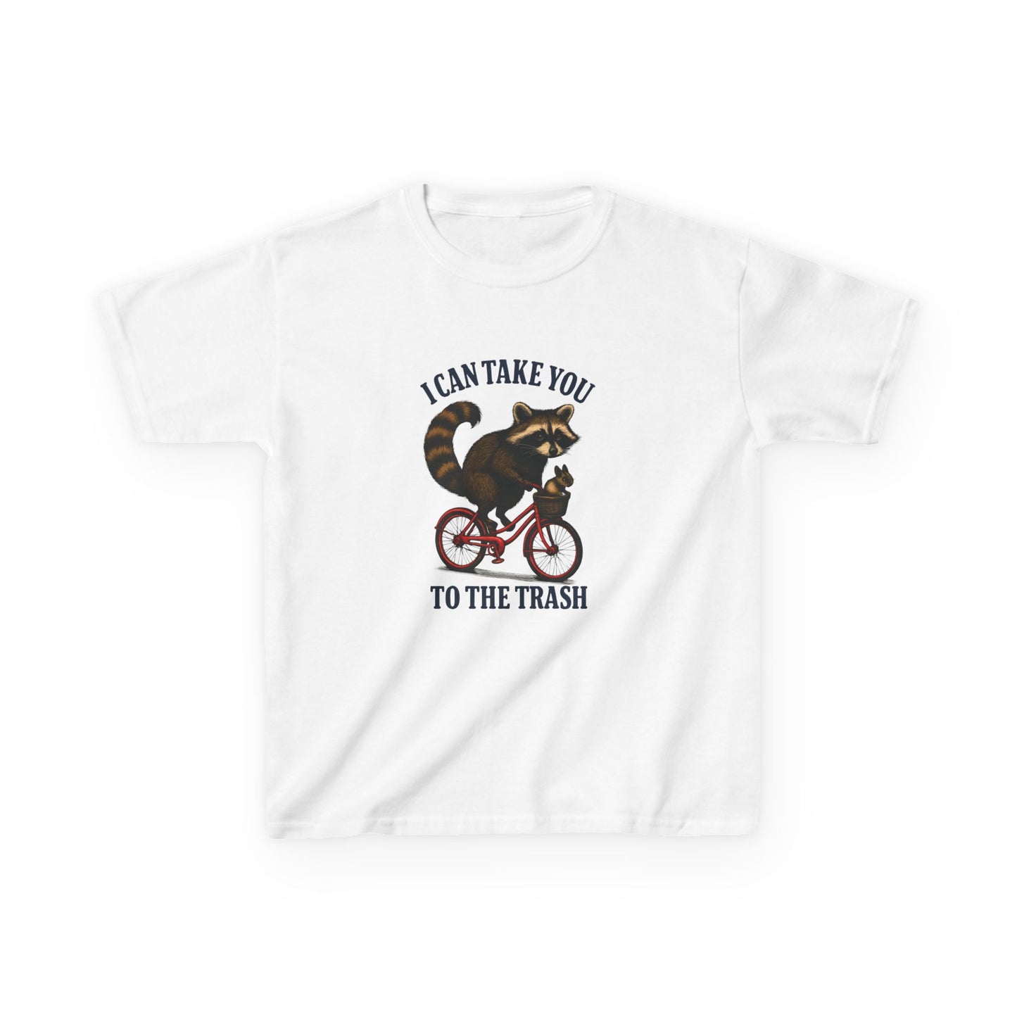 Raccoon Trash Ride Christmas Kids Tee