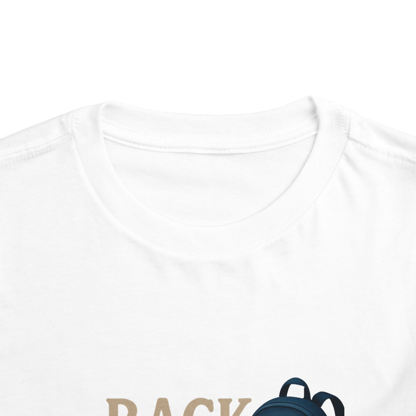 Toddler Tee Back to School Shirt with Backpack, Apple, Pencil, and Book Design