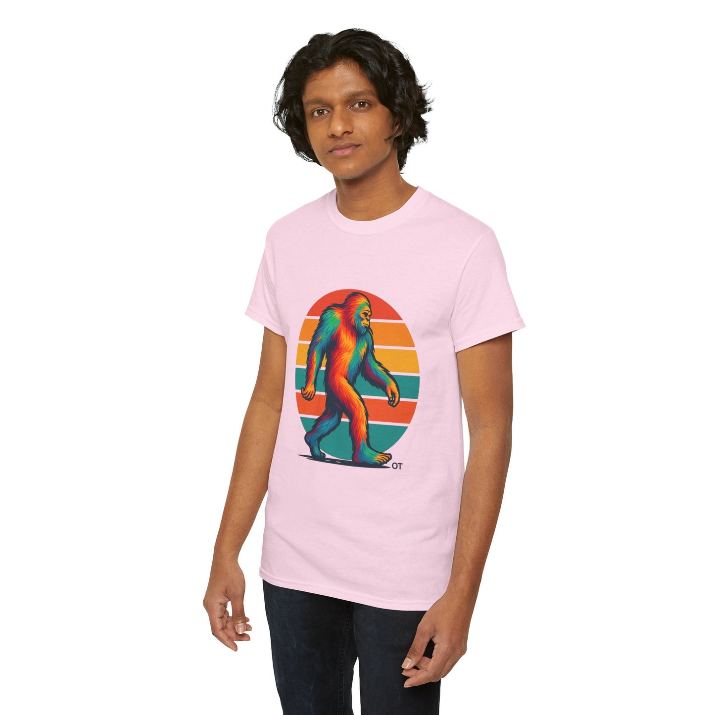 Colorful Bigfoot Unisex T-Shirt, Fun Graphic Tee for Nature Lovers, Perfect for Holidays, Festivals, Camping, Gifts