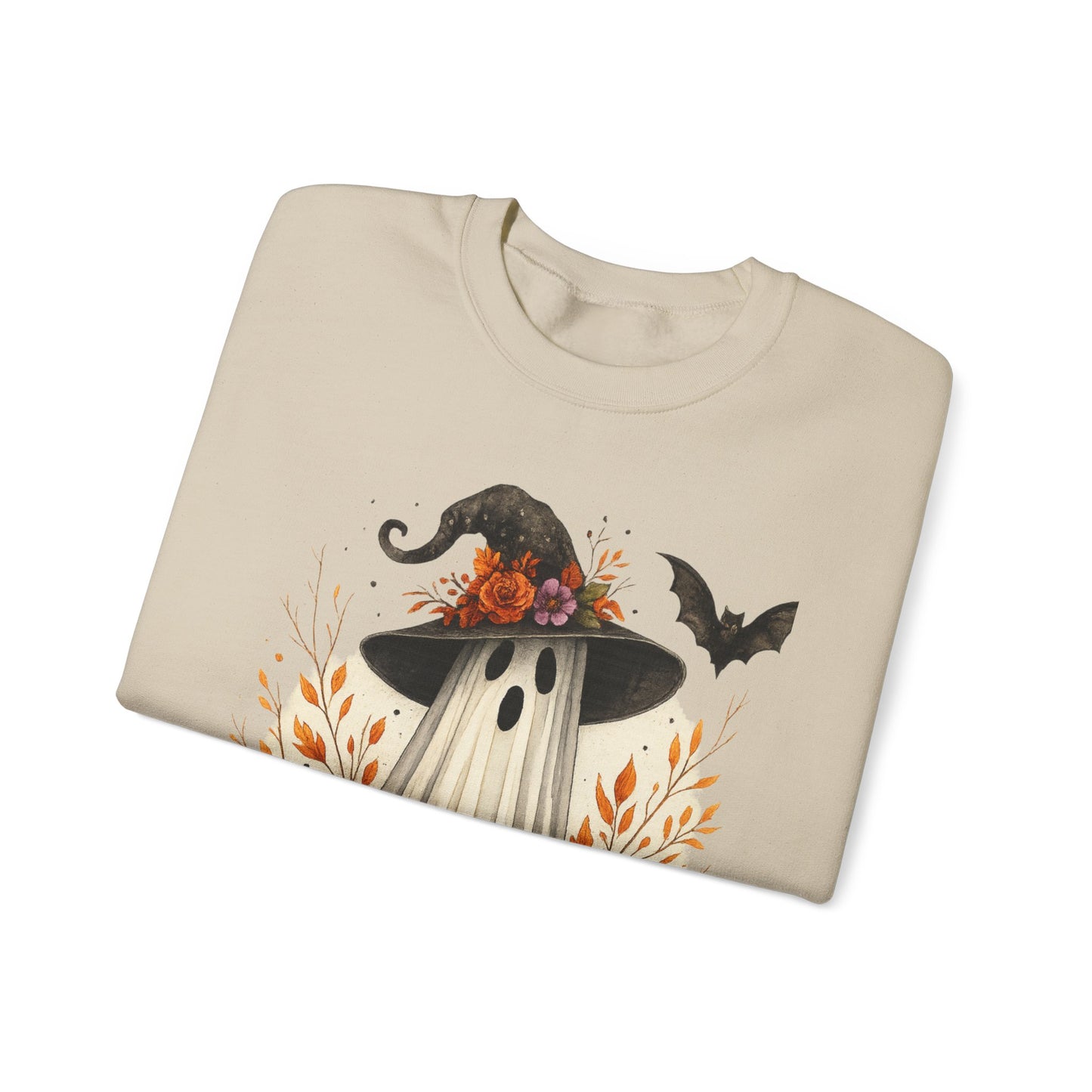 Halloween Ghost Crewneck Sweatshirt, Cozy Fall Apparel, Cute Ghost Design, Pumpkin Sweatshirt, Unisex Halloween Gift