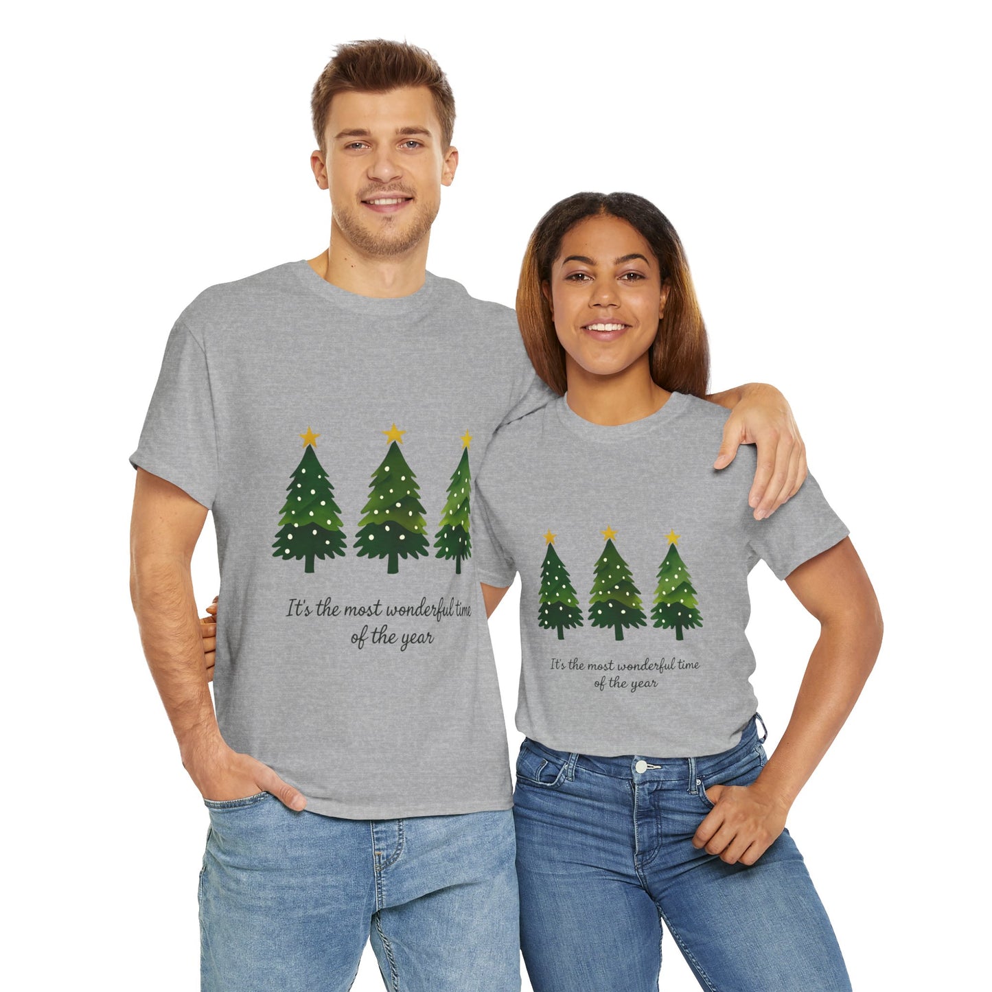 Christmas Tee - Festive Watercolor Trees Holiday Shirt