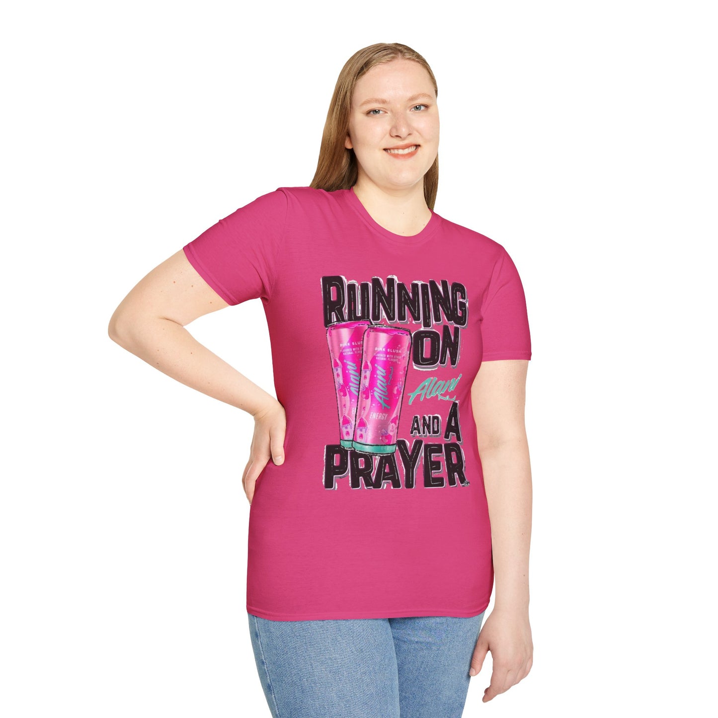 Running on a Prayer T-Shirt, Unisex Graphic Tee, Fun Casual Wear, Gift for Friends, Everyday Style, Faith-Inspired Apparel