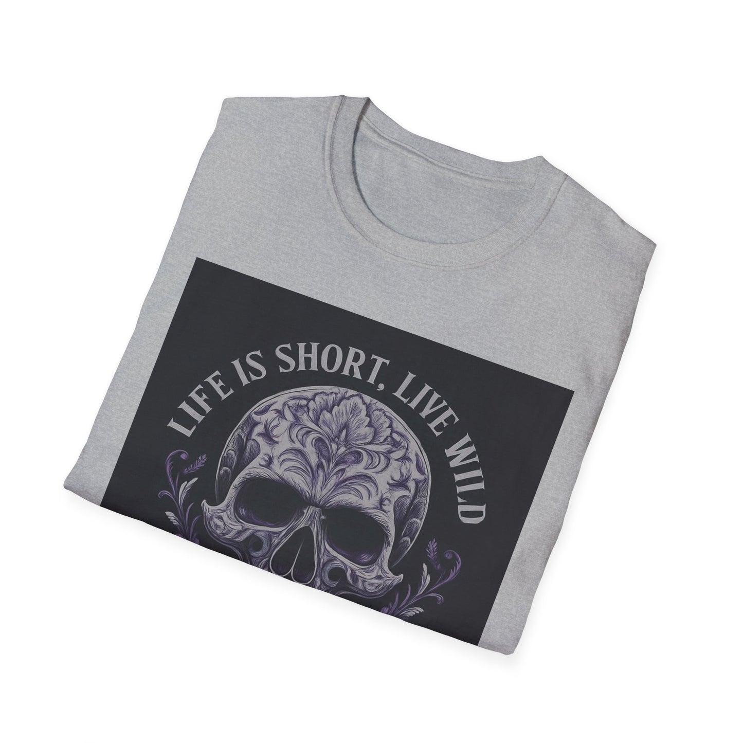 Skull Graphic T-Shirt: Live Wild, Unisex Style for Everyday Wear, Casual Outfit, Gift for Friends, Music Festivals, Halloween
