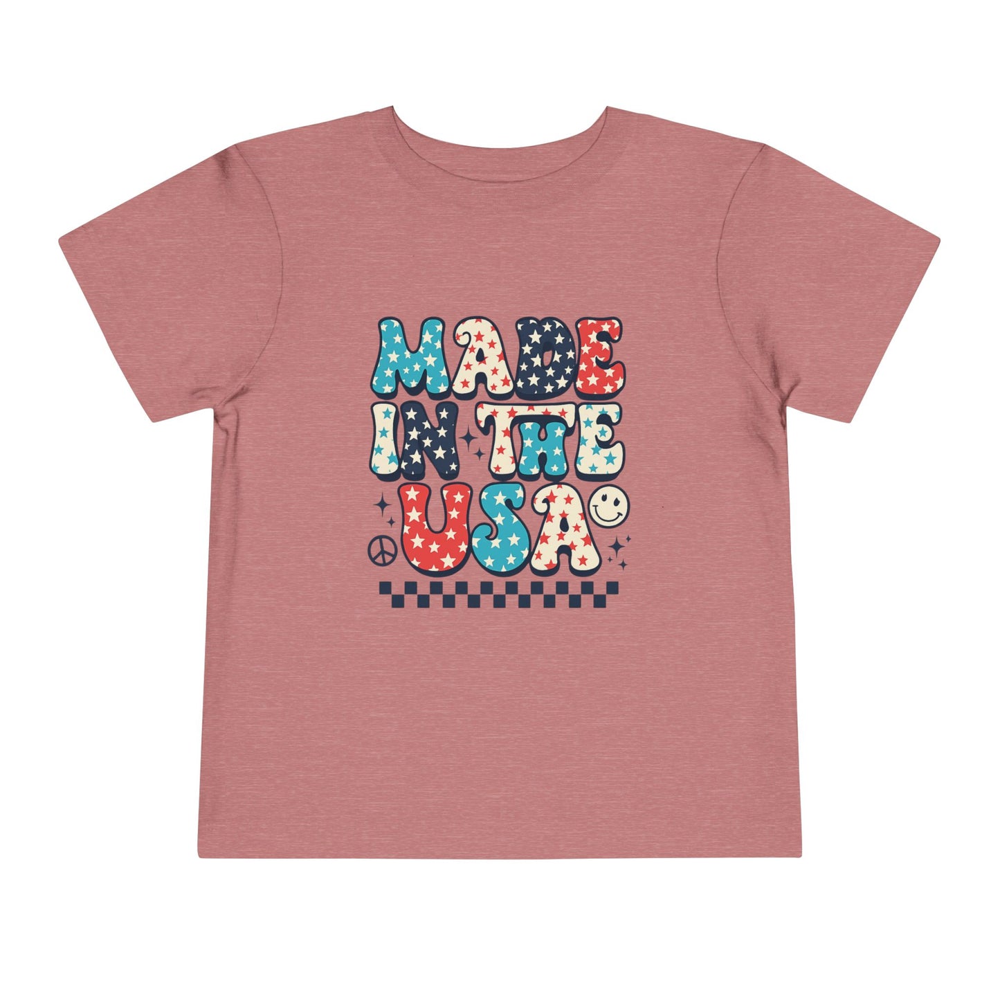 Toddler Tee Vintage Made in USA Retro Smiley Peace Sign Star Design