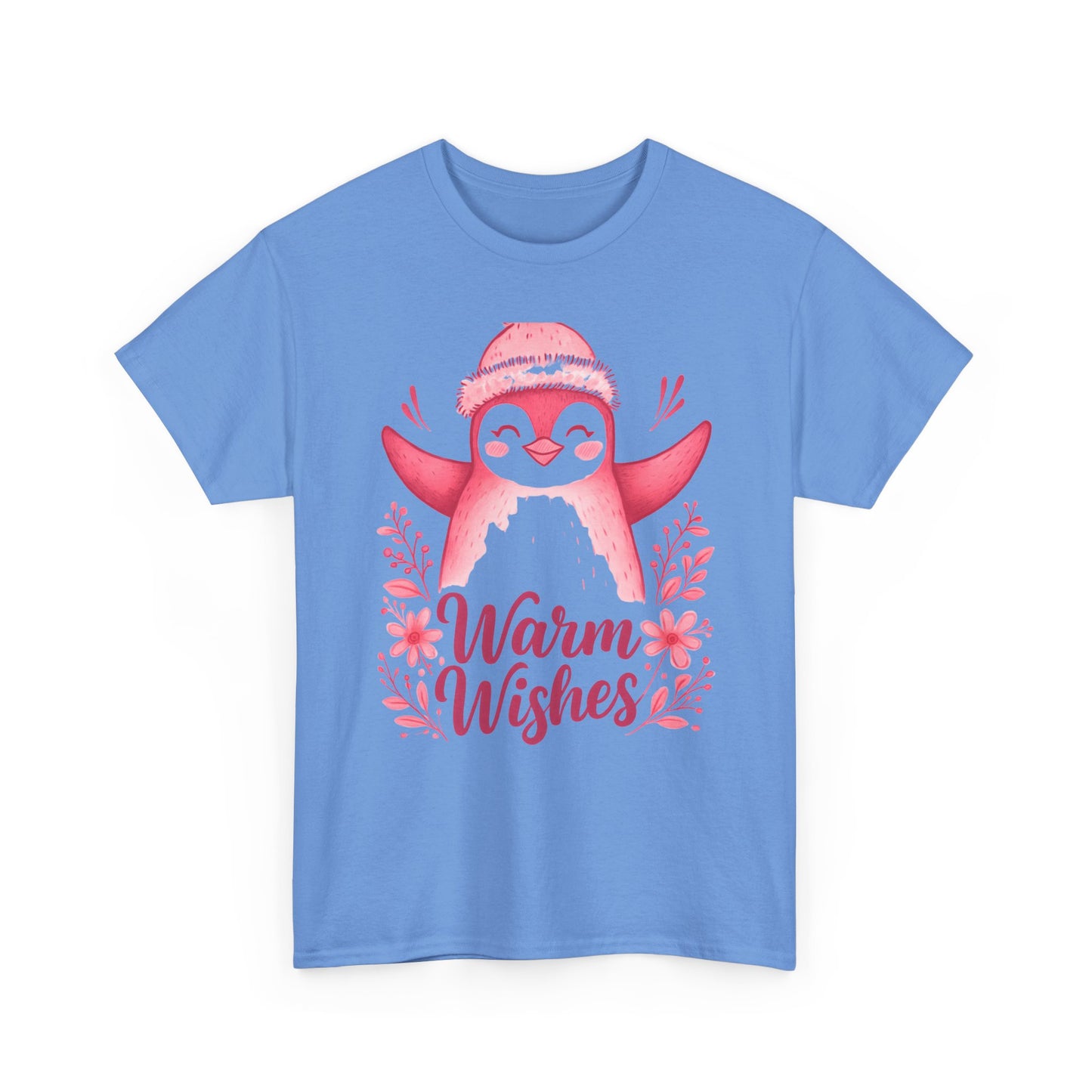 Warm Wishes Pink Penguin Tee - Holiday Tee