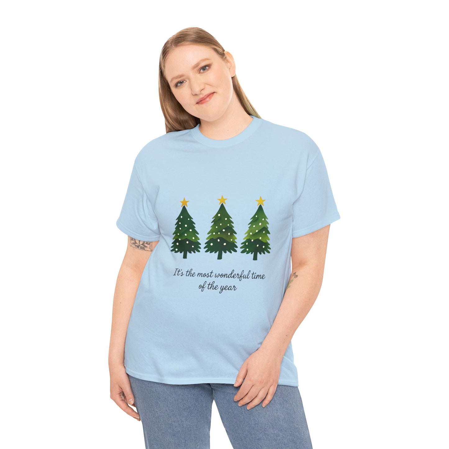 Christmas Tee - Festive Watercolor Trees Holiday Shirt