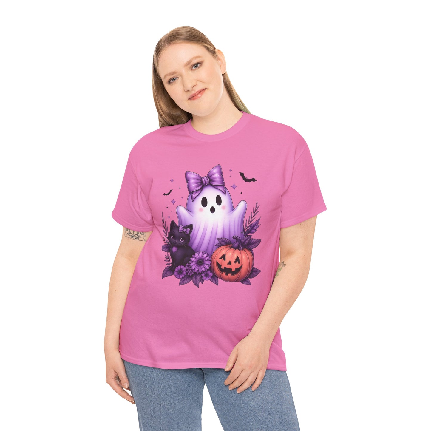 Pastel Halloween Ghost Cat Tee