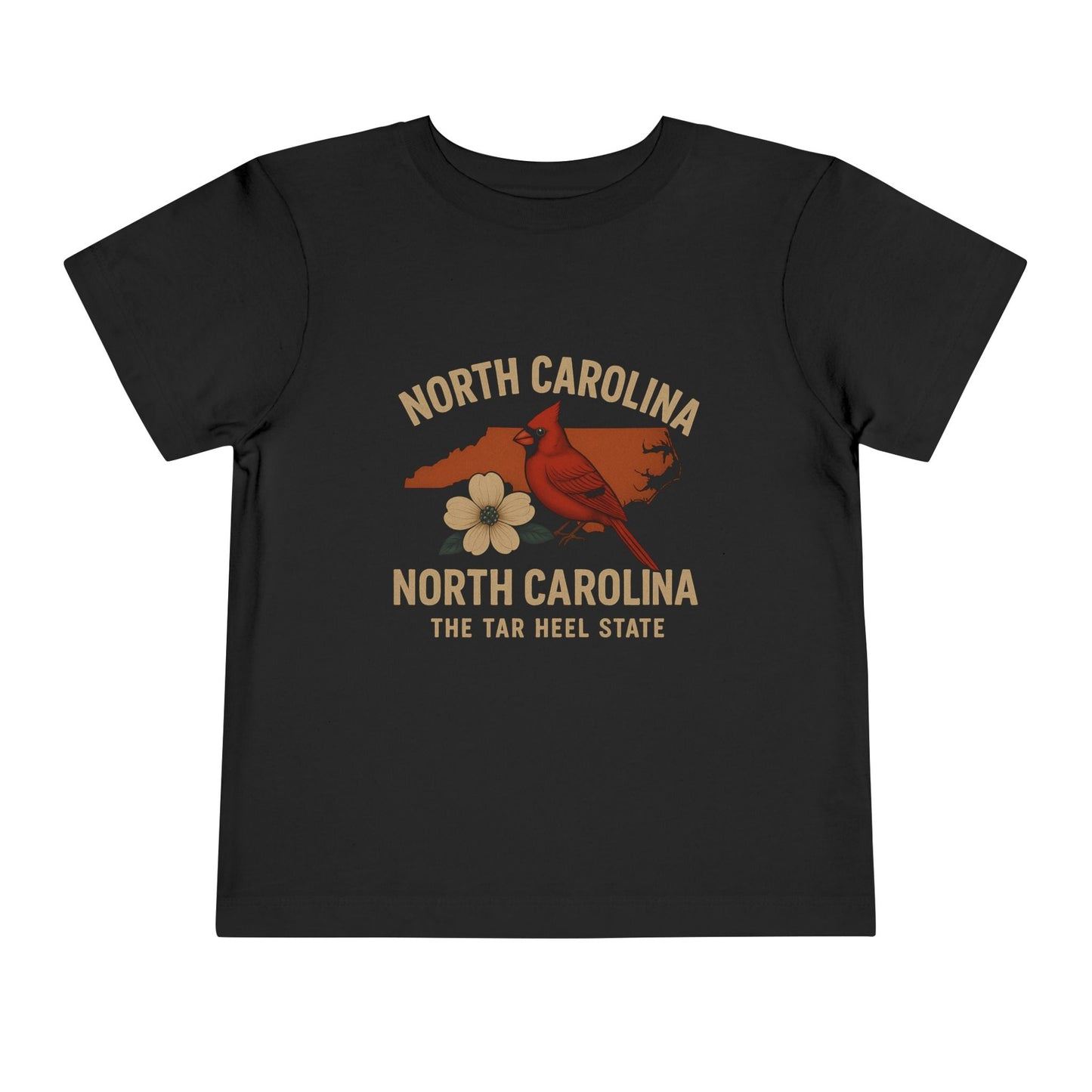 Toddler Tee - NC Cardinal and Dogwood Flower Design