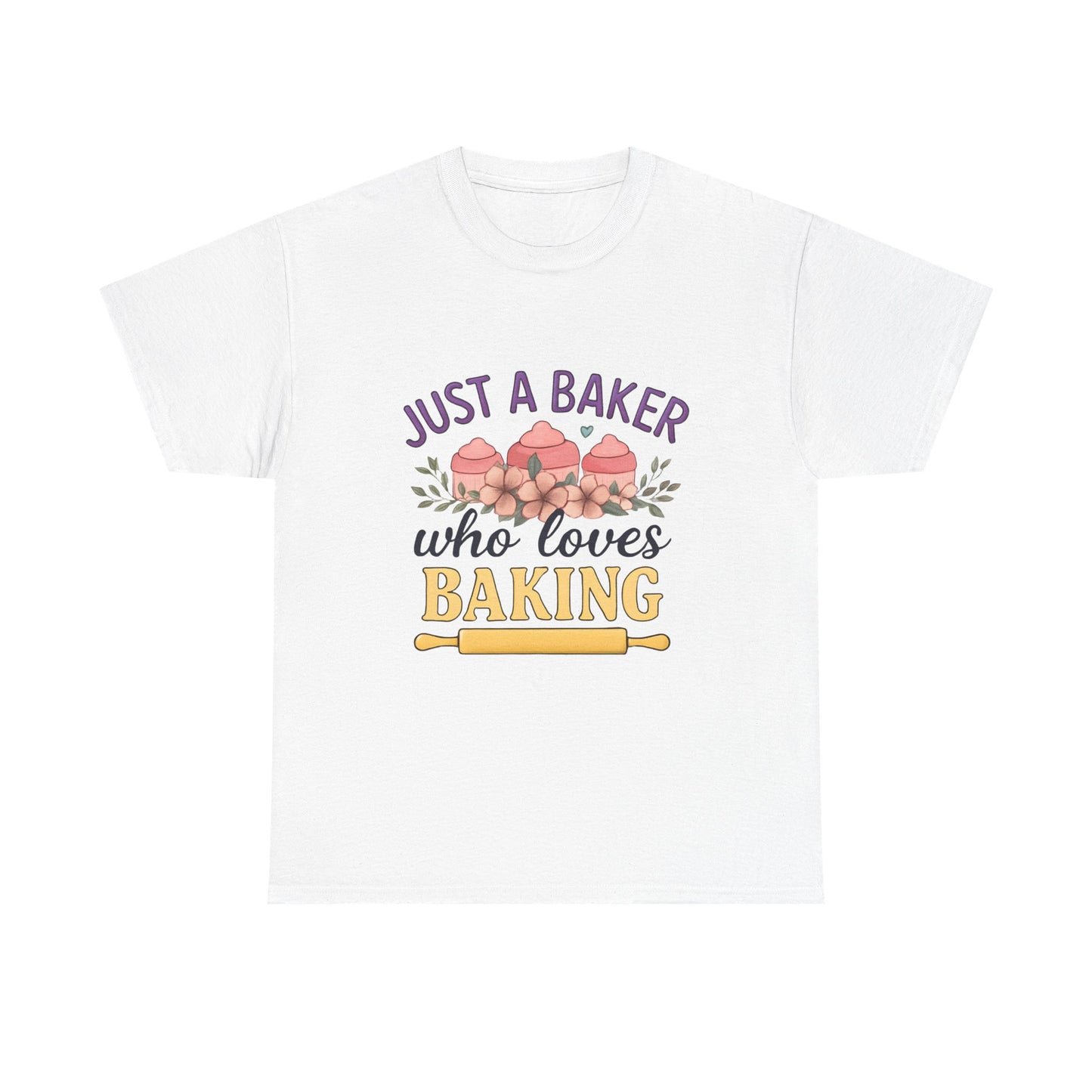 Baking Lover Tee with Cupcake and Rolling Pin Design