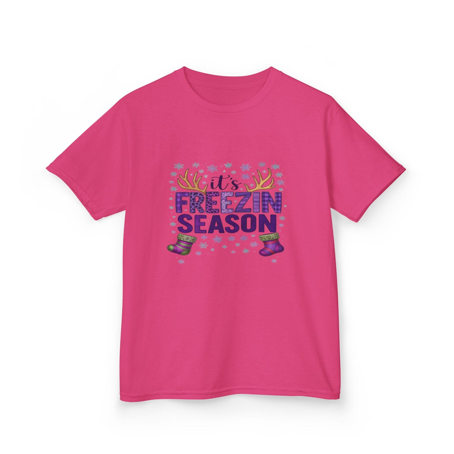 It's Freezin' Season Dino Christmas Tee - Kids Holiday Shirt
