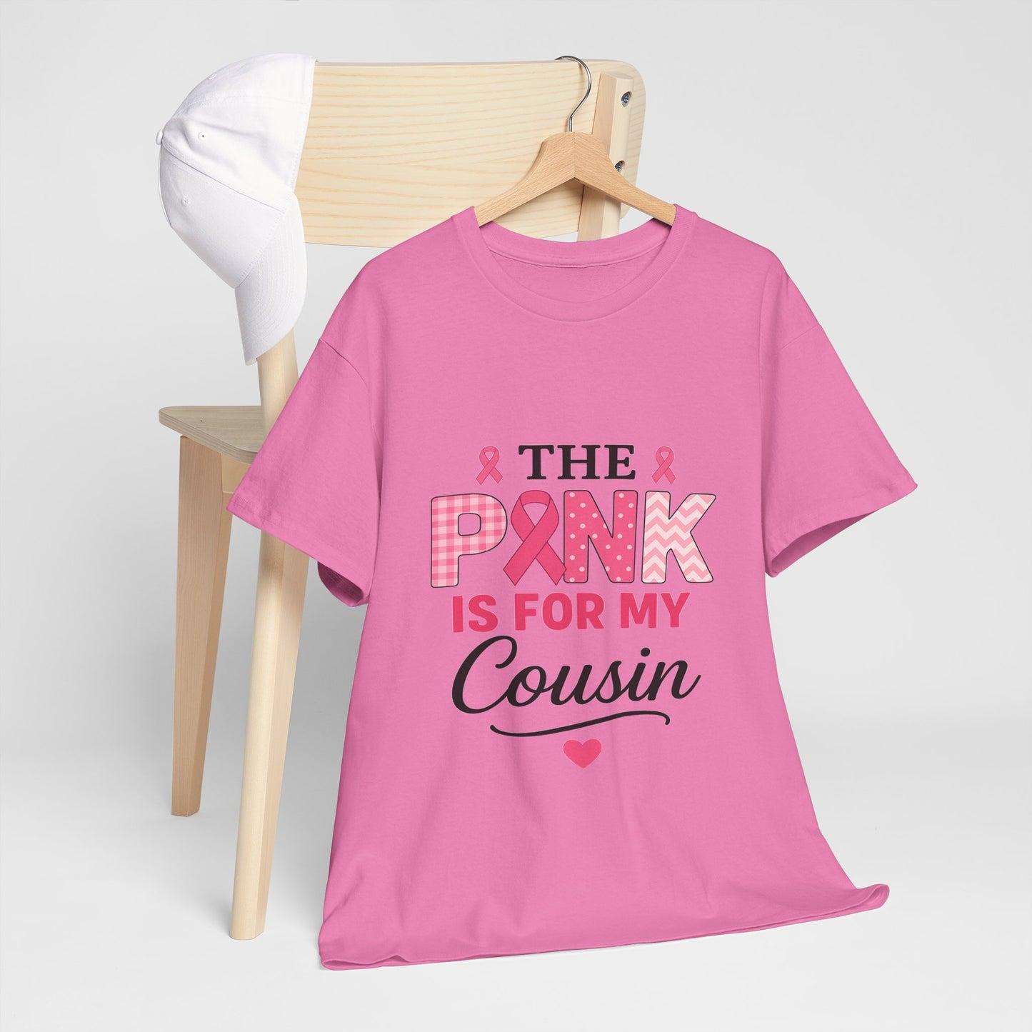Pink Ribbon Cousin Support Tee - Breast Cancer Awareness