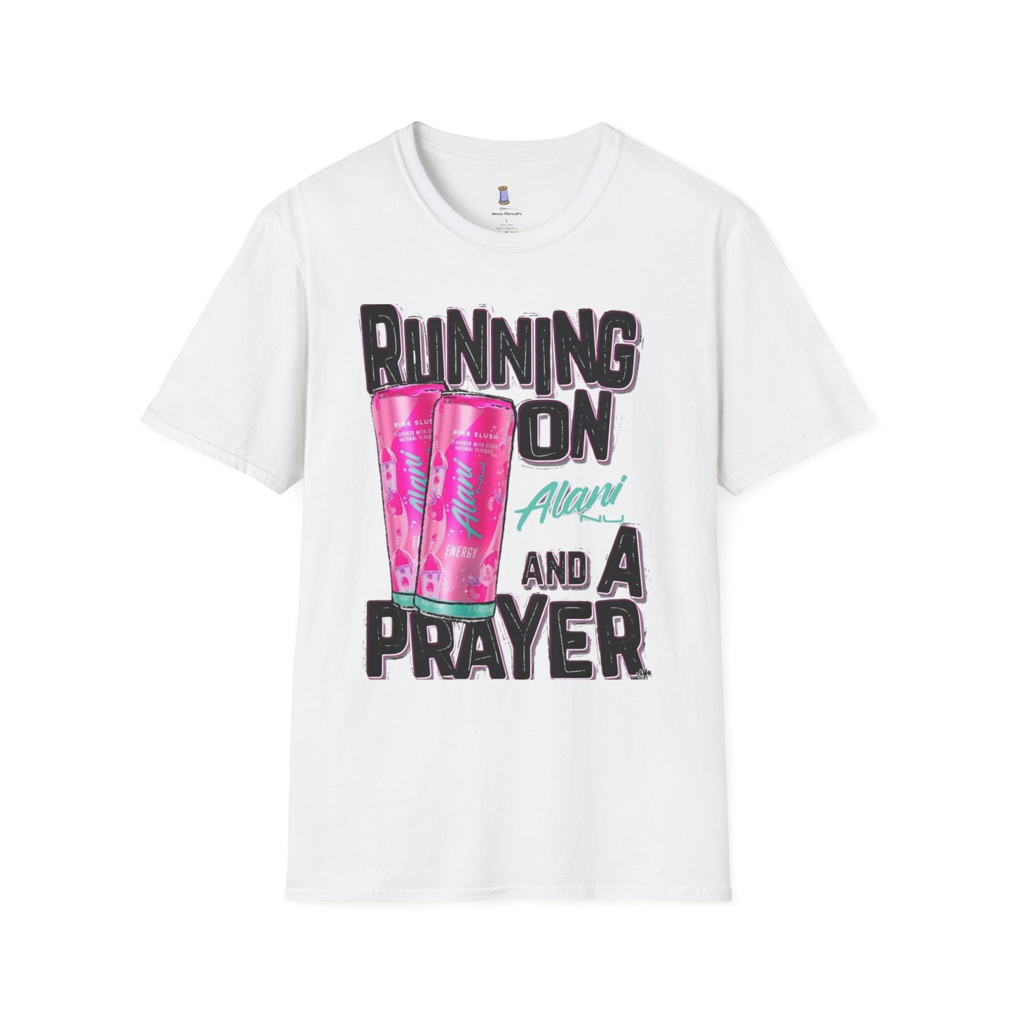 Running on a Prayer T-Shirt, Unisex Graphic Tee, Fun Casual Wear, Gift for Friends, Everyday Style, Faith-Inspired Apparel
