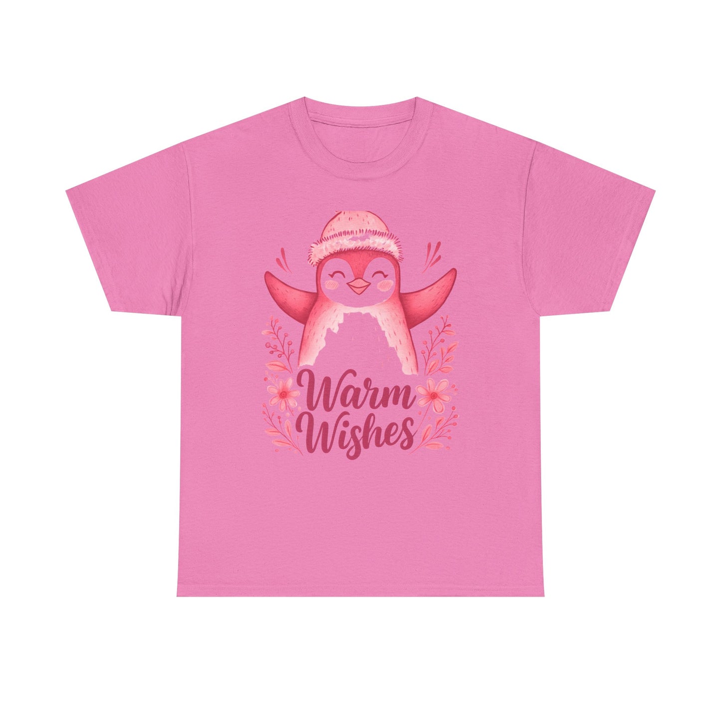 Warm Wishes Pink Penguin Tee - Holiday Tee