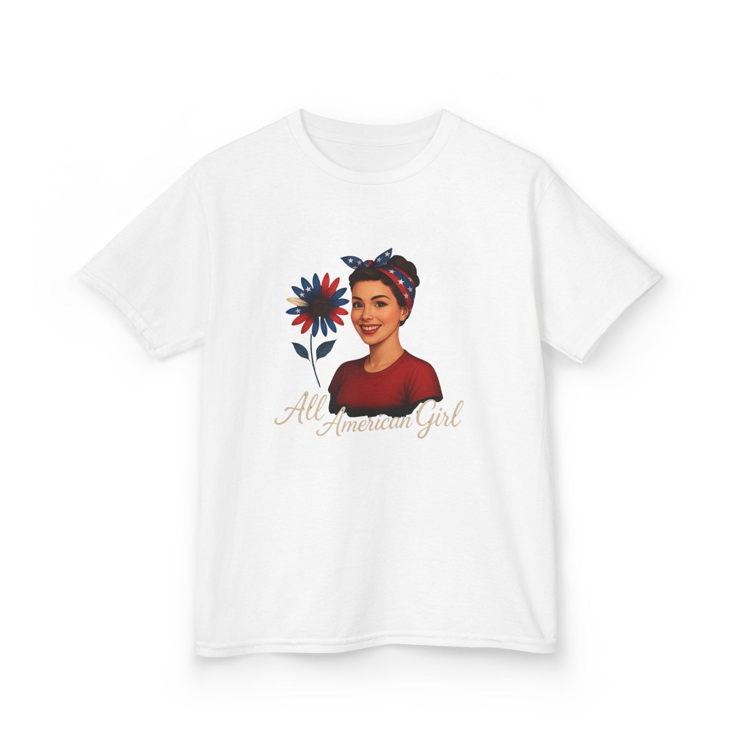 All American Girl Dinosaur Tee - Christmas Kids Shirt