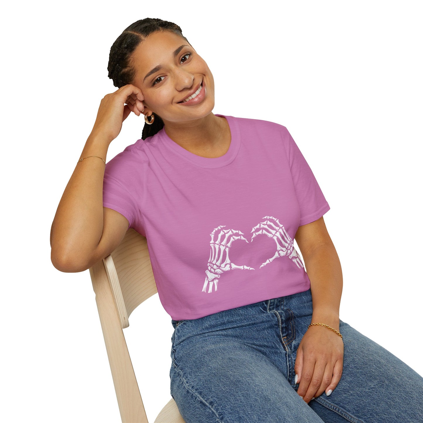 Skull Heart T-Shirt - Unisex Graphic Tee for Halloween, Love, Gifts, Casual Wear, Skeleton
