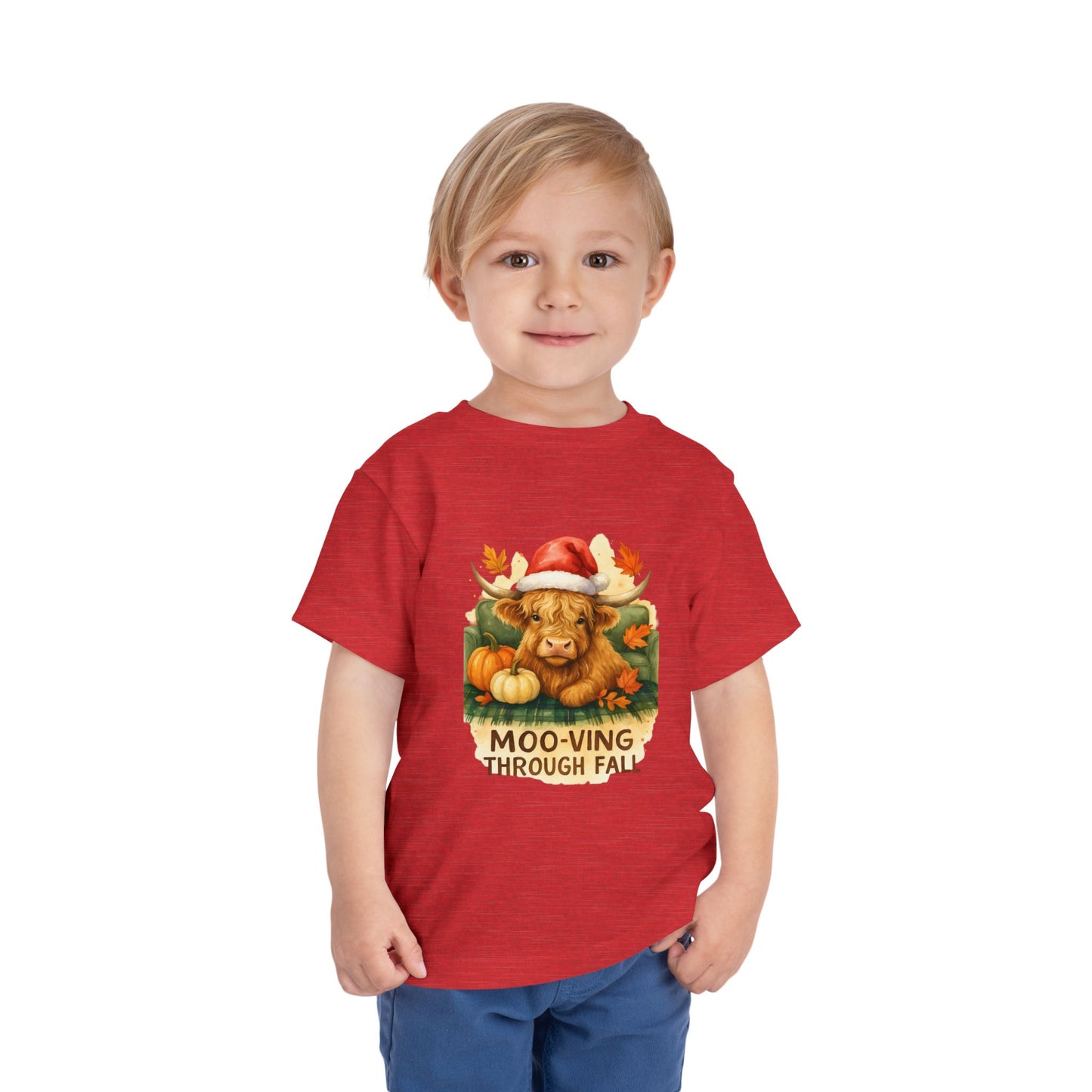 Moo-ving Through Fall Toddler Christmas Tee