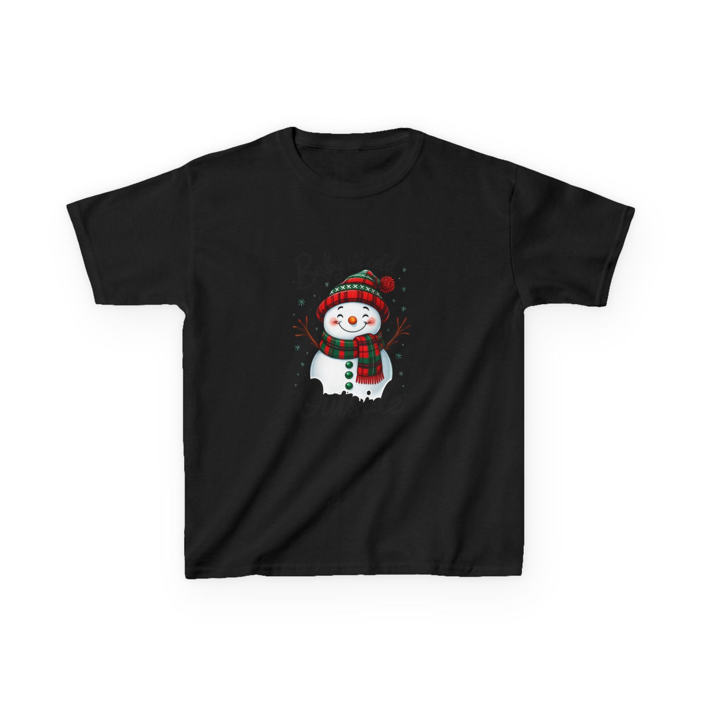 Baby It's Cold Outside Snowman Dinosaur Kids Tee