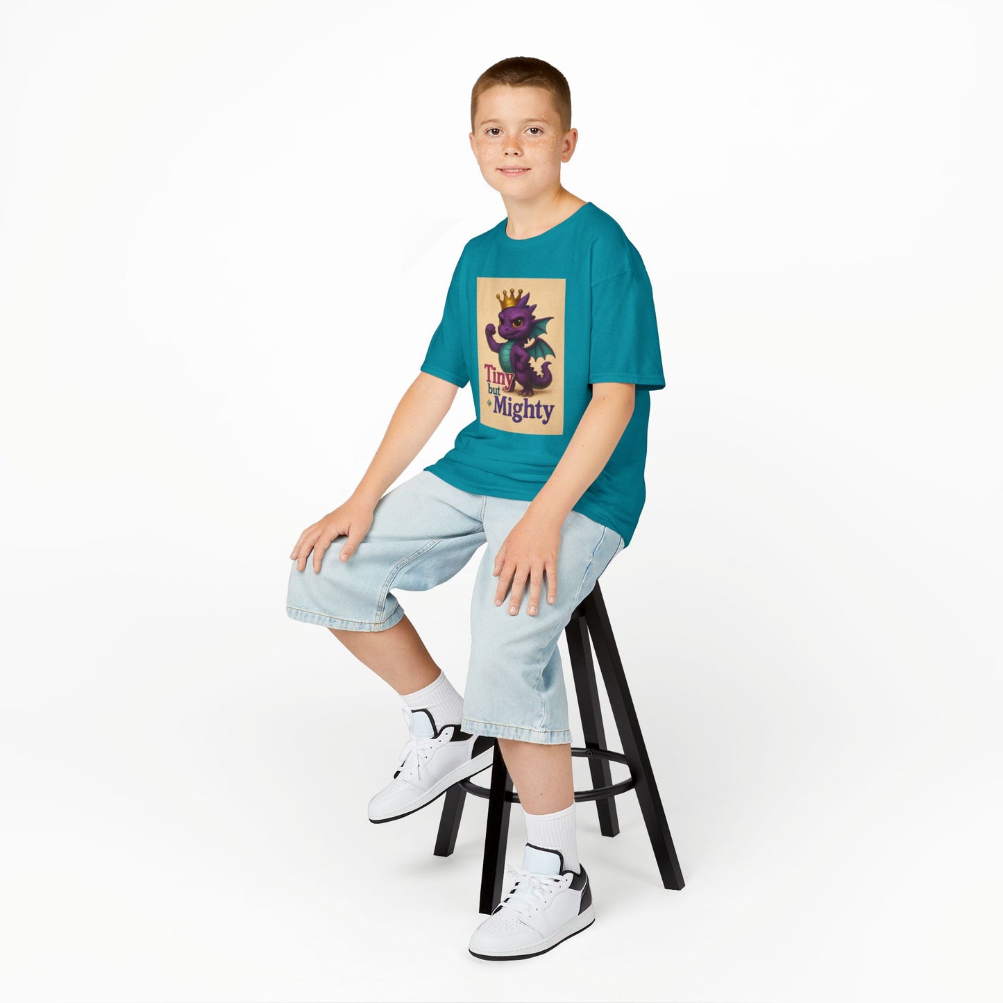 Kids Dragon Tee, Fun Kids T-Shirt, Tiny but Mighty Shirt, Unique Kids Apparel, Gift for Young Adventurers, Cute Dragon Design