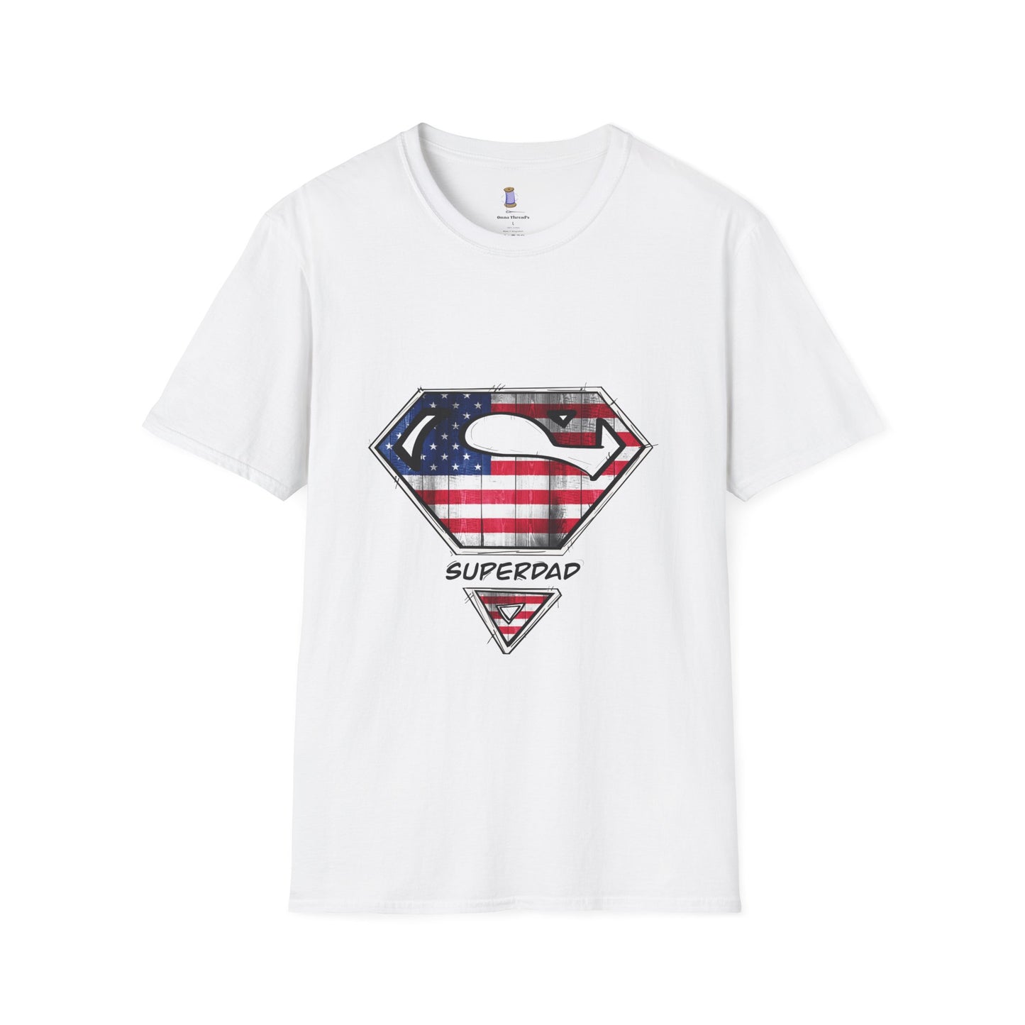 Superdad Patriotic T-Shirt | Unisex Softstyle Tee | Perfect for Father's Day, Dad's Birthday, Casual Wear, Superhero Theme