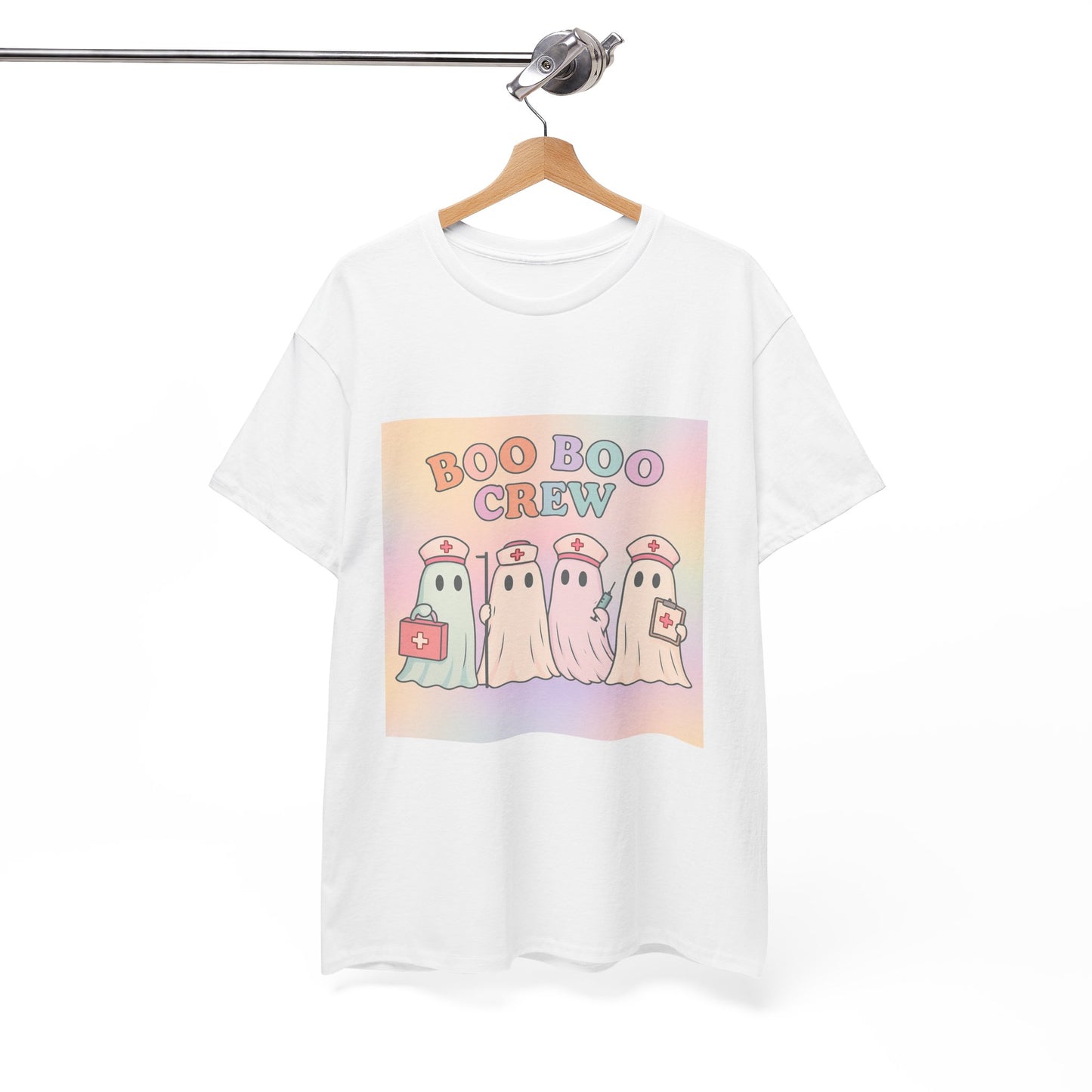 Boo Boo Crew Nurse Ghost T-Shirt – Cute Pastel Halloween Medical Tee