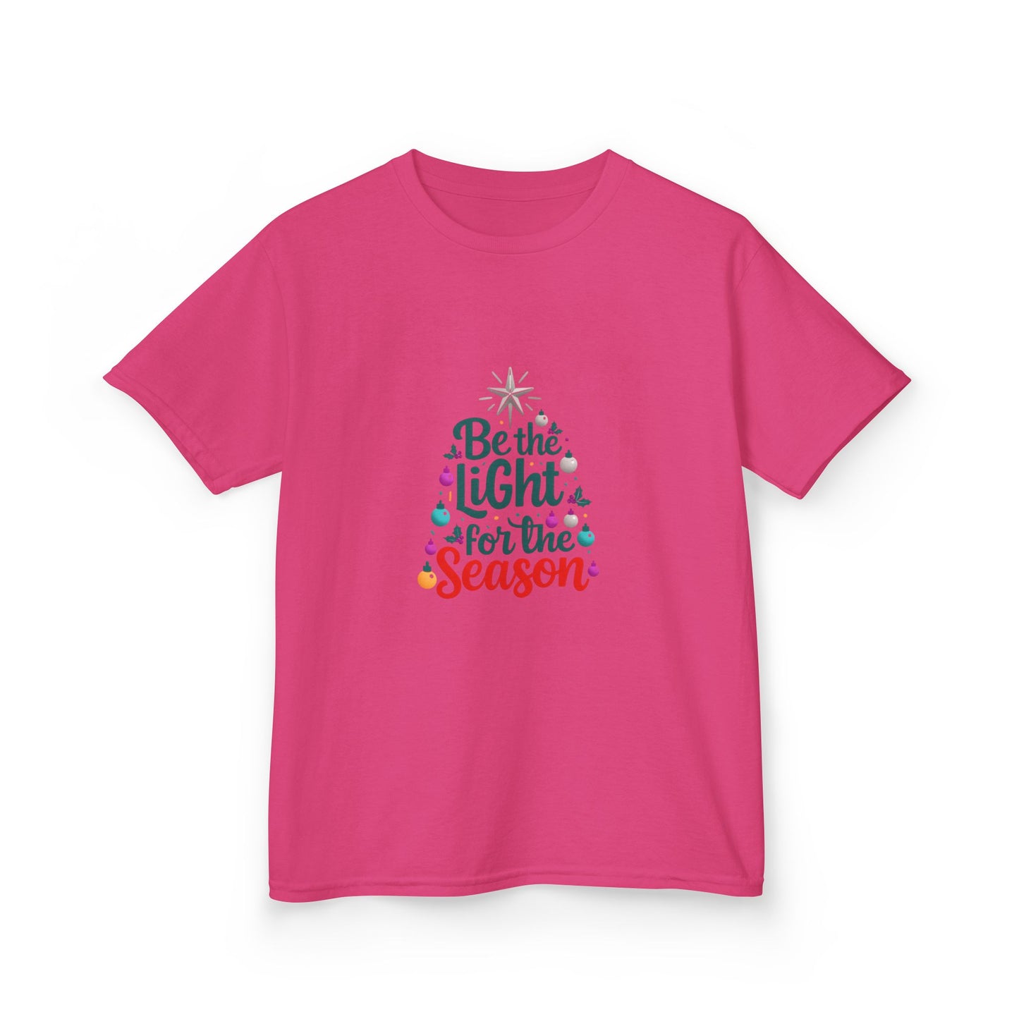 Be the LIGHT Christmas Tree Dino Kids Tee