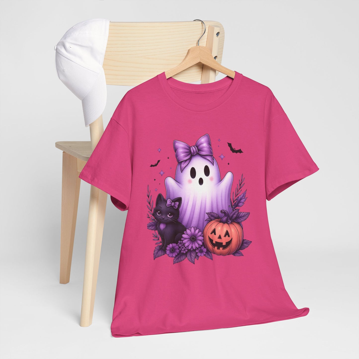 Pastel Halloween Ghost Cat Tee