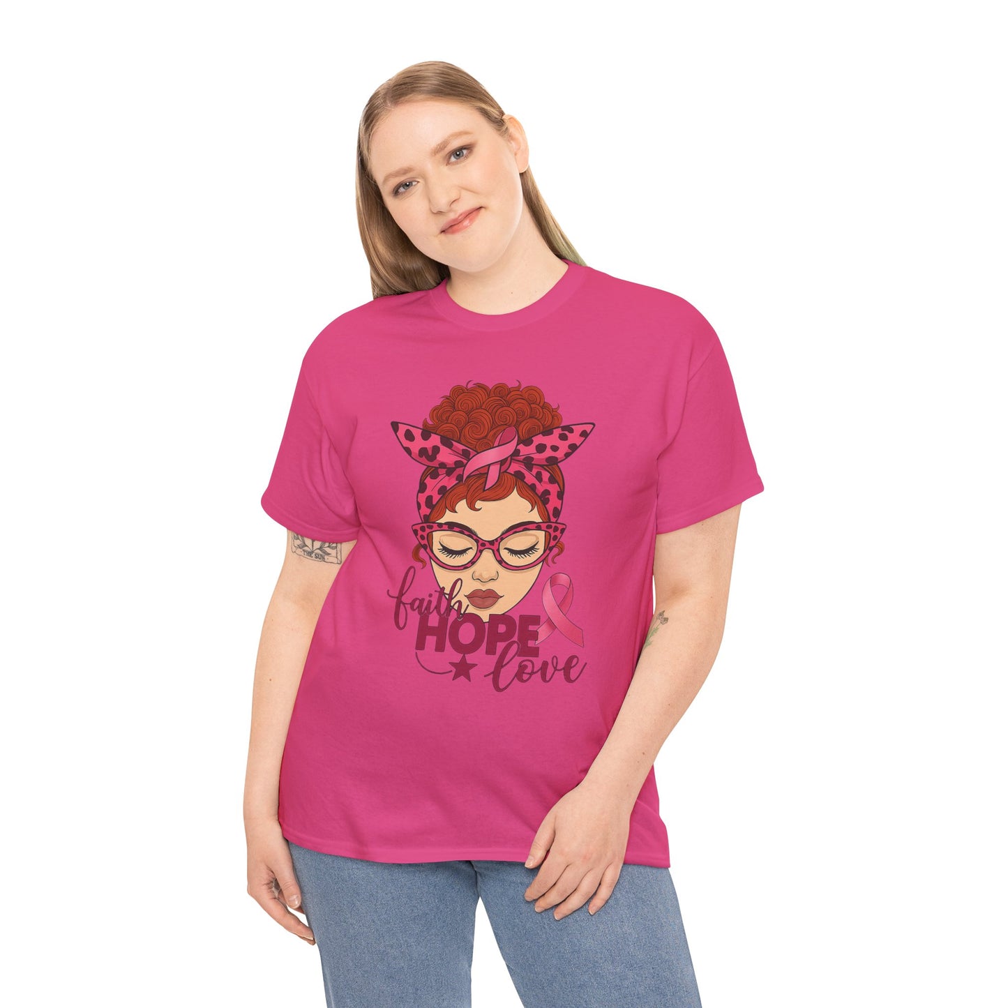 Hope, Faith & Love: Pink Ribbon Awareness Tee
